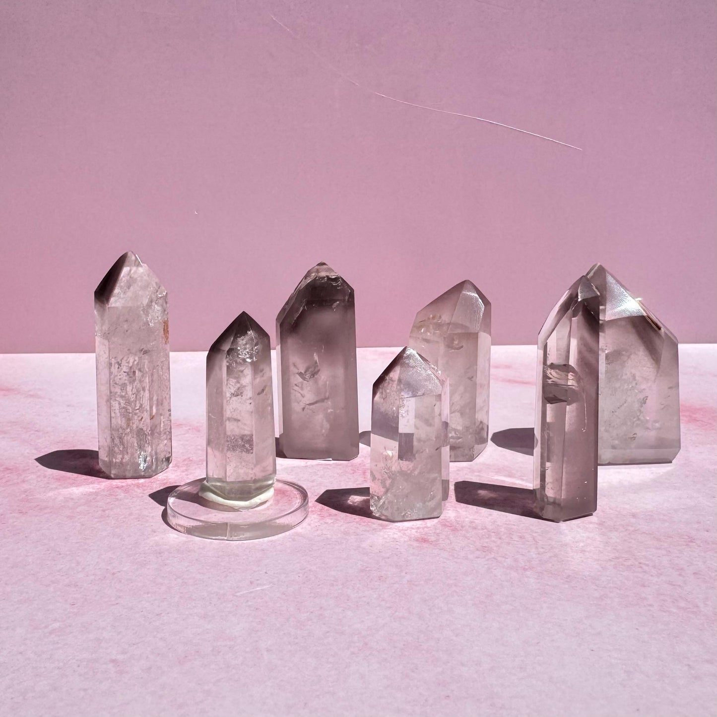 Pink Lithium Quartz Mini Towers from Brazil - Set 2