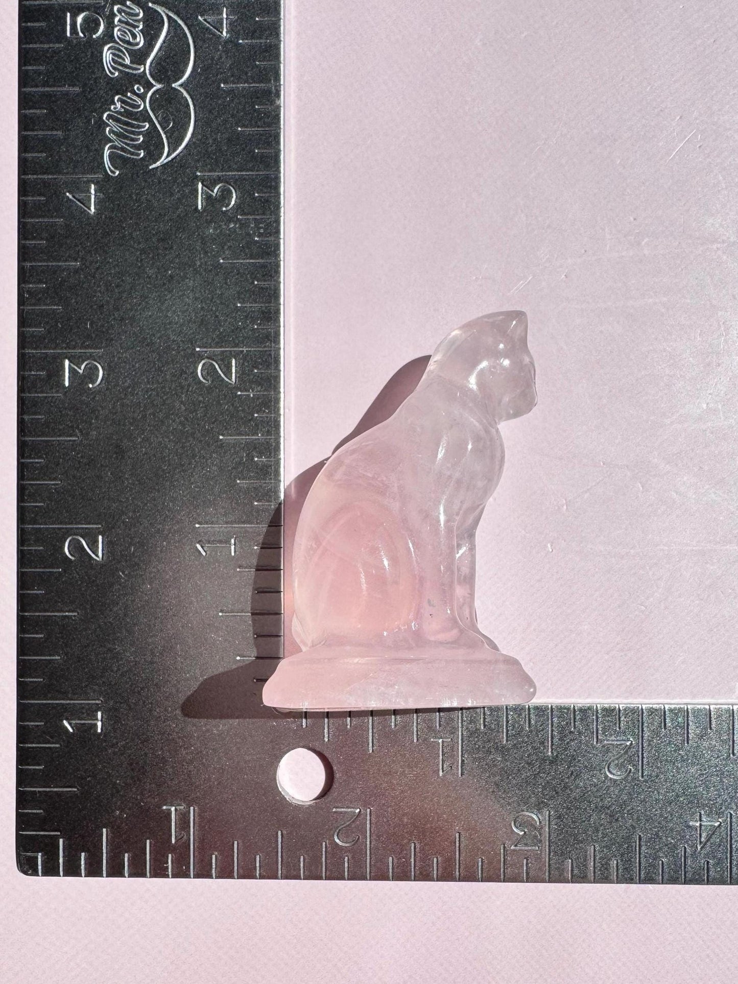 Rose Quartz Sphinx Cat Carving, Pink Crystal Kitty, Crystal Gift