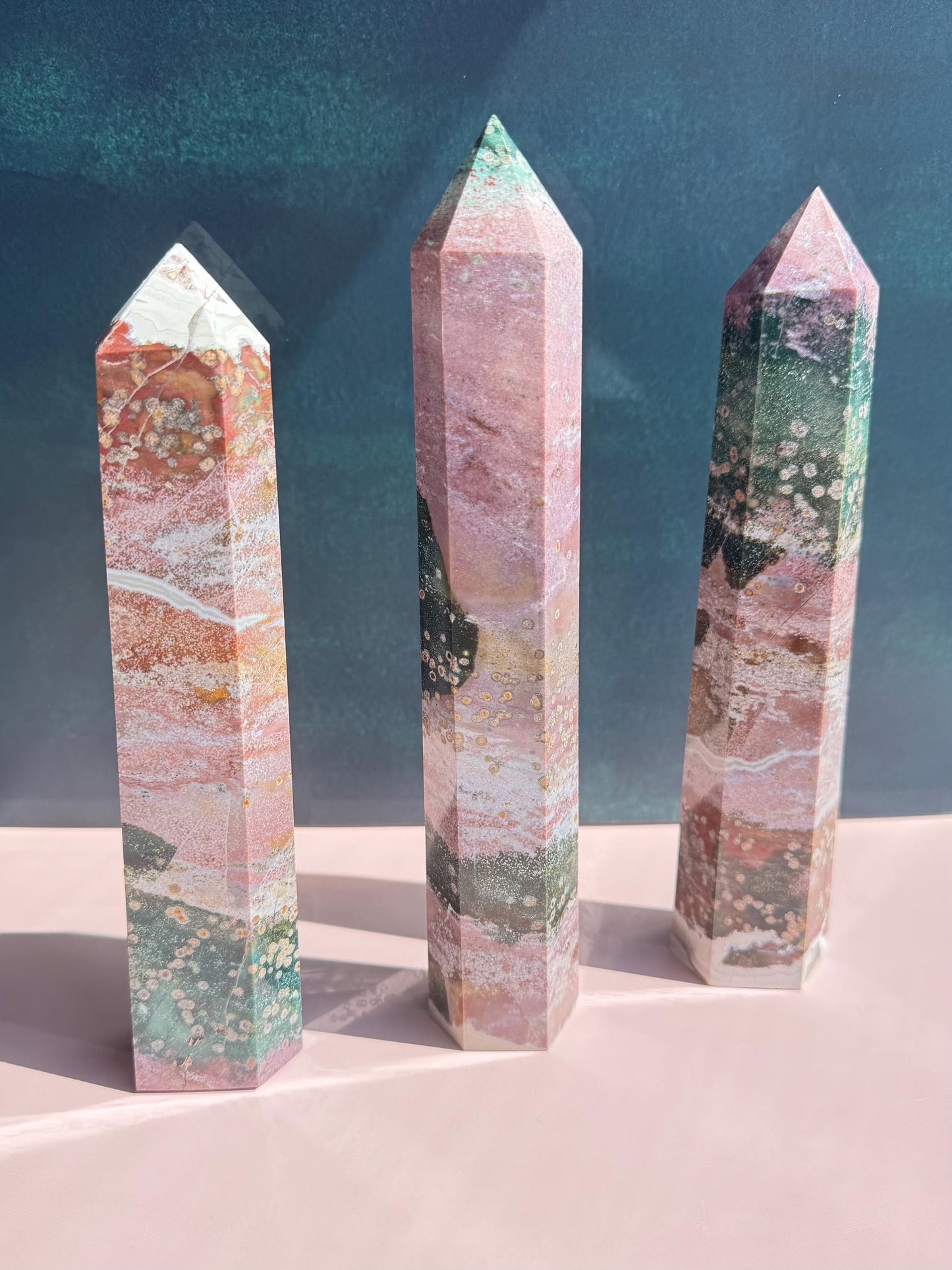 Tall Sea Jasper Towers from Madagascar - Item A