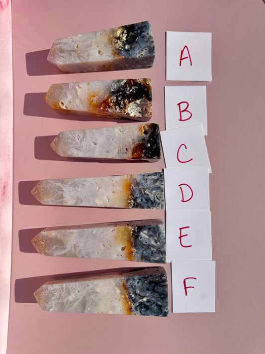 Rainbow Agate Plume Towers from Indonesia;  YOU CHOOSE - Crystal for Home Decor