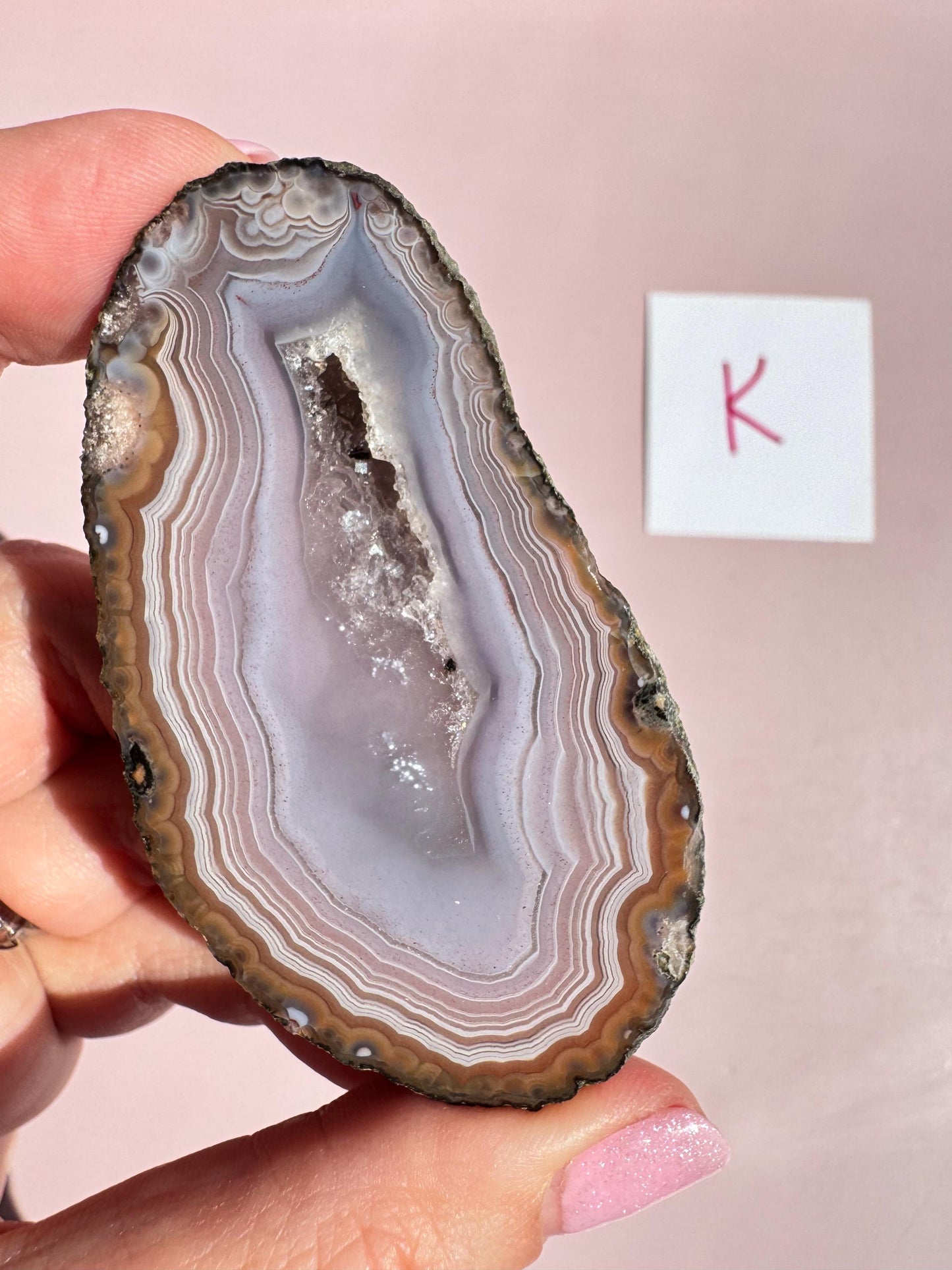 Oblong Zhanguo Agate Specimen with Distinct Banding