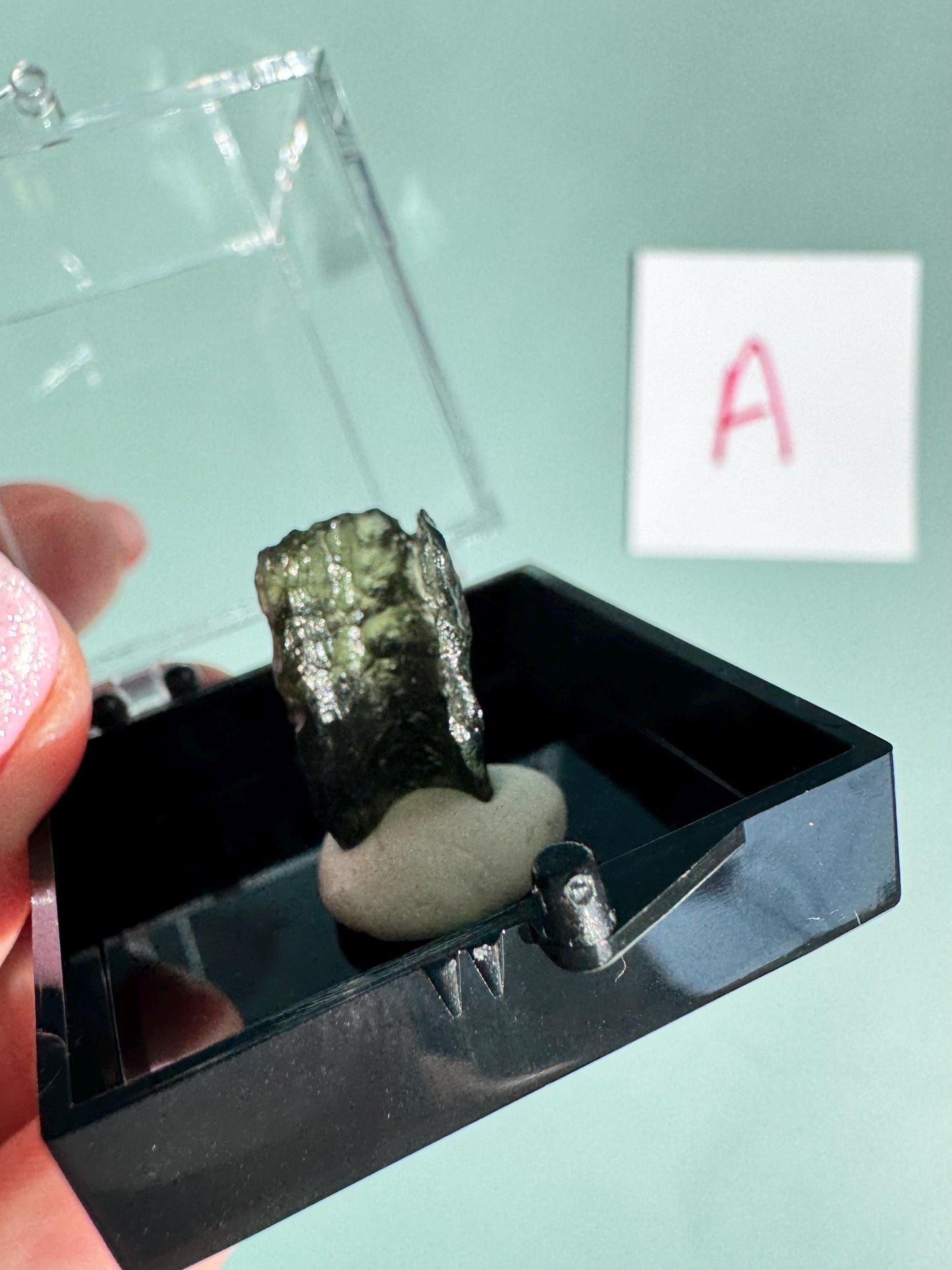 Raw Moldavite Specimen from Czech Republic - Includes Plastic Display Box - You Choose