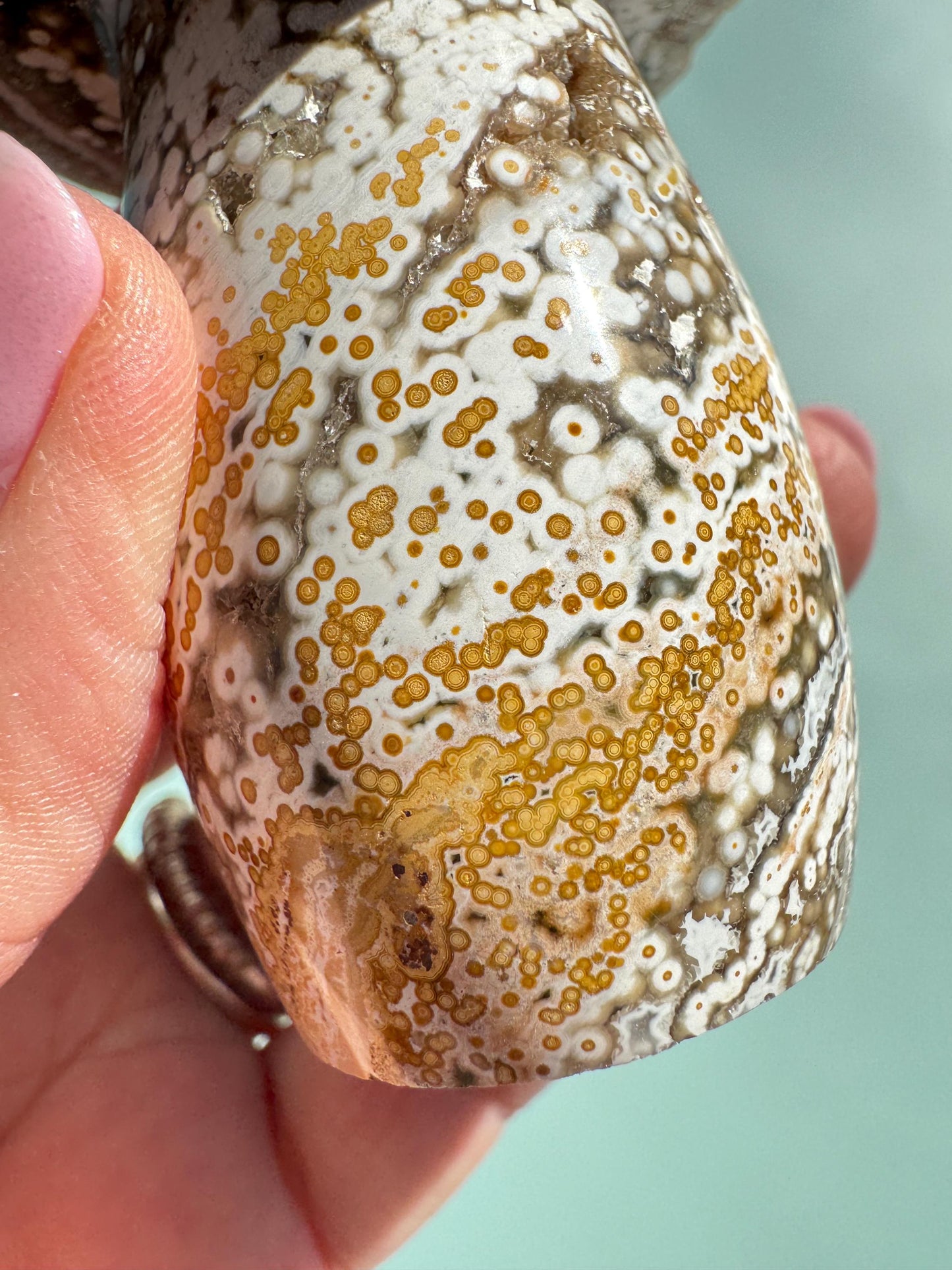 Ocean Jasper Mushroom Carving from Madagascar - Item A