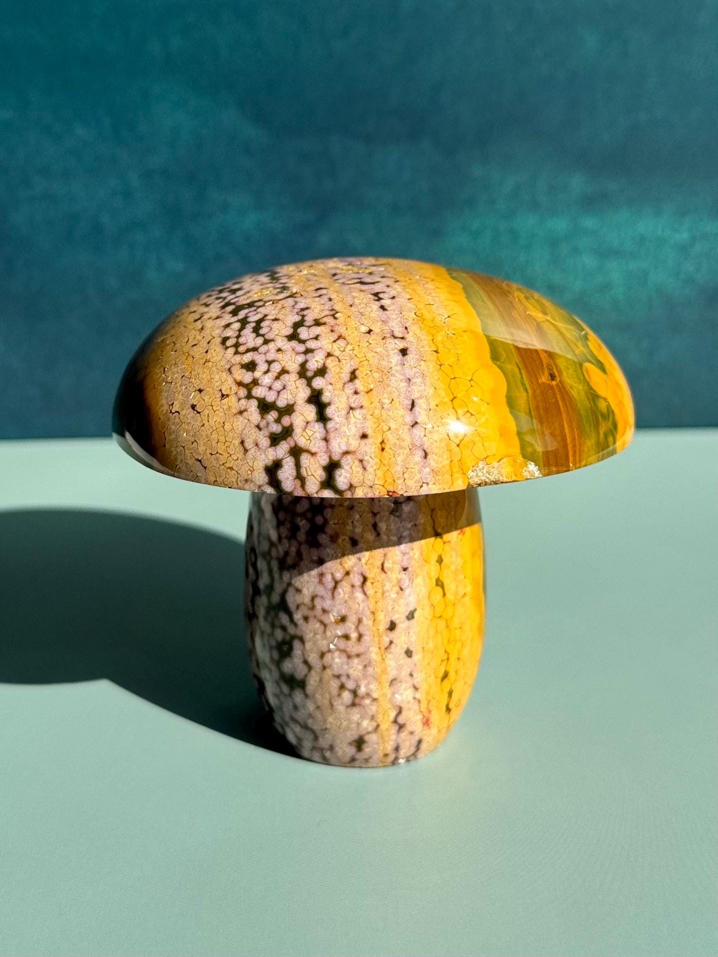 Kabamby Ocean Jasper Mushroom Carving from Madagascar - Item D