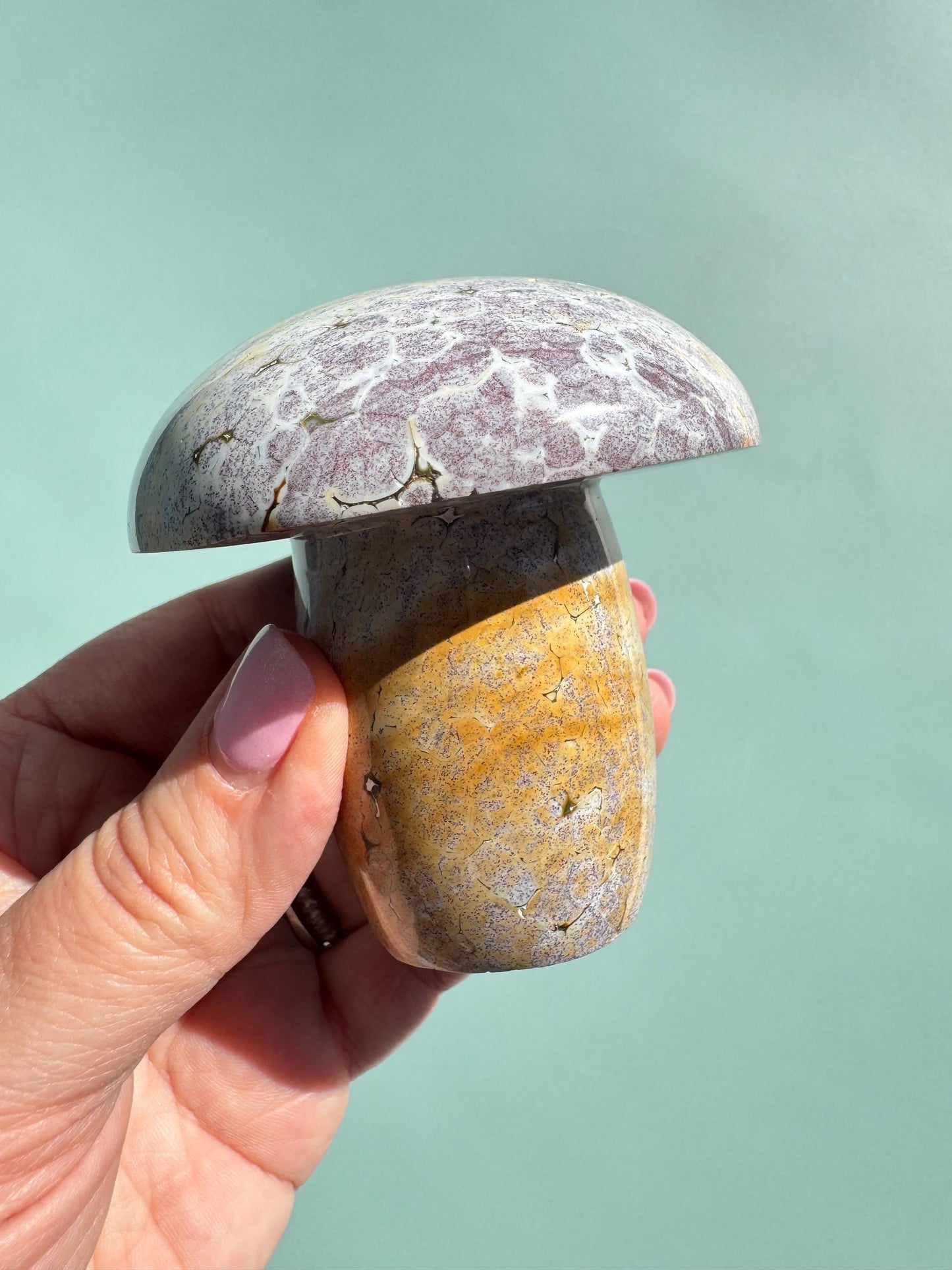 Kabamby Ocean Jasper Mushroom Carving from Madagascar - Item B