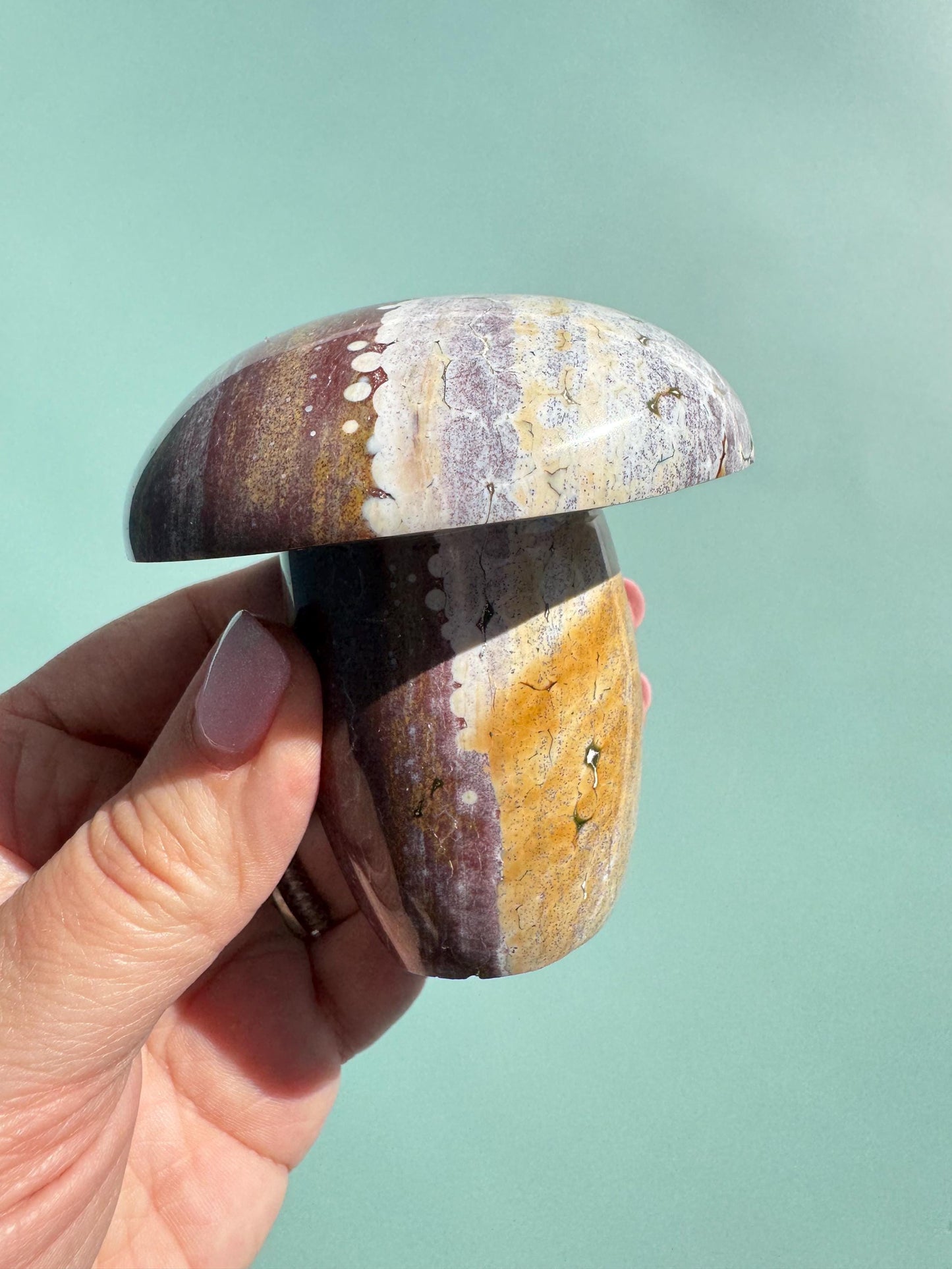 Kabamby Ocean Jasper Mushroom Carving from Madagascar - Item B