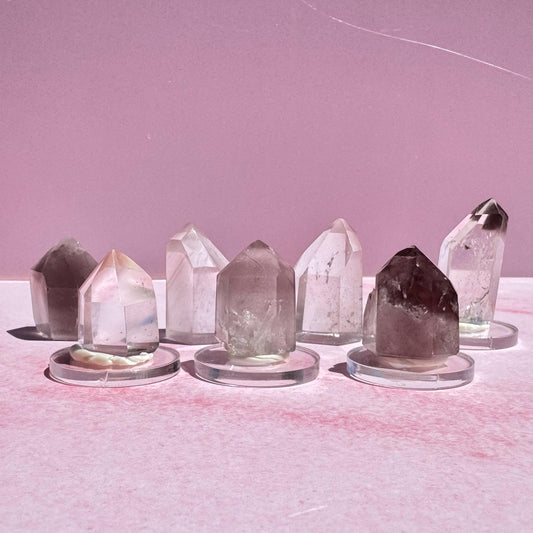 Pink Lithium Quartz Mini Towers from Brazil - Set 1