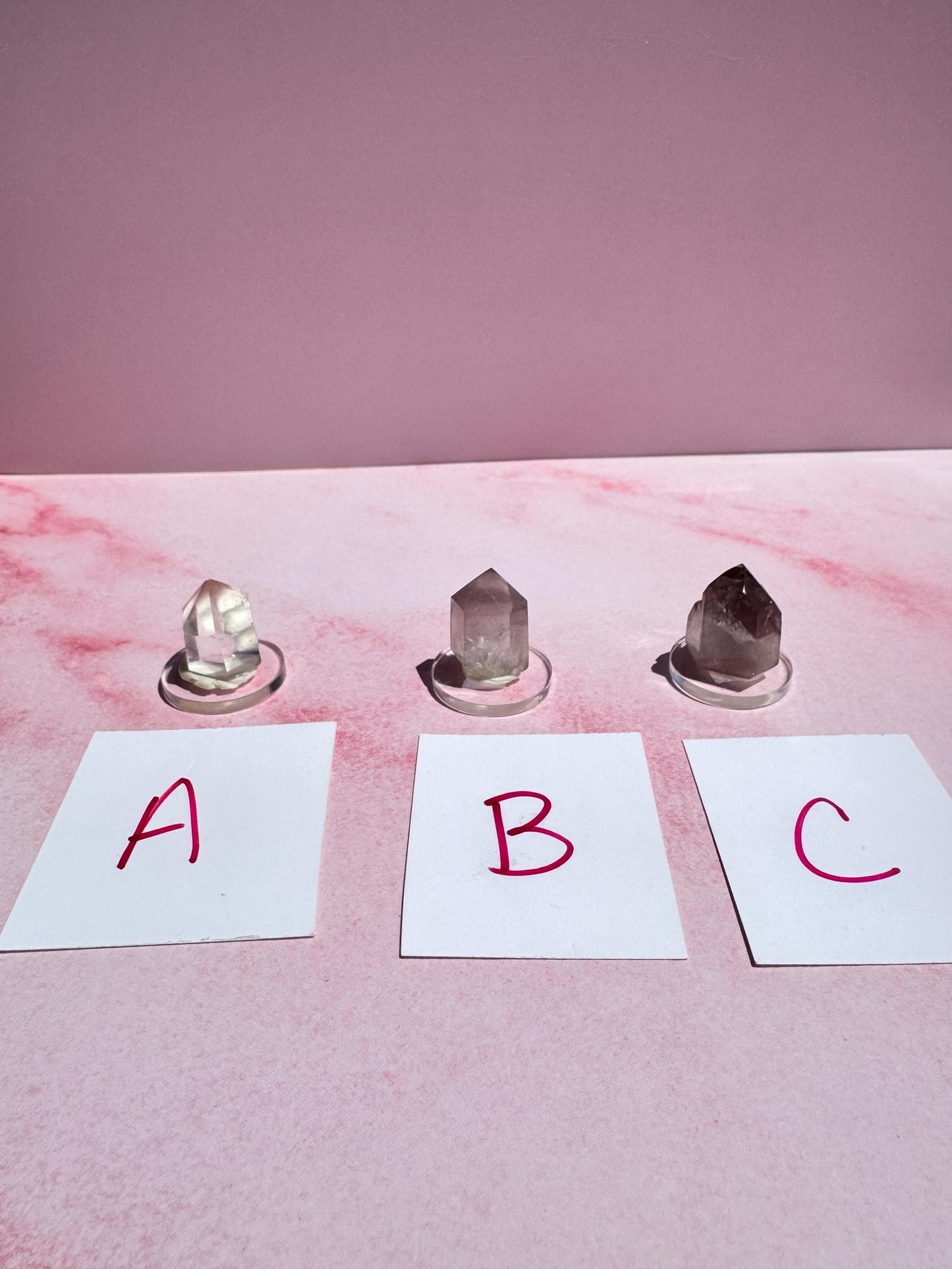 Pink Lithium Quartz Mini Towers from Brazil; Beautiful Pink Crystal Stones