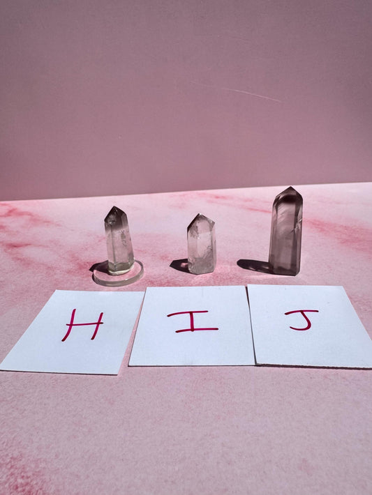 Pink Lithium Quartz Mini Towers from Brazil - Set 2