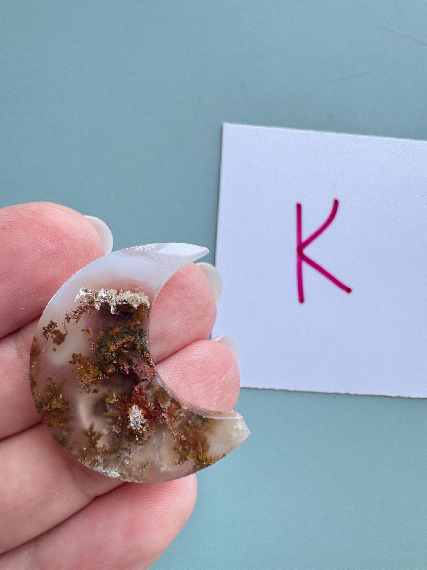 Scenic Moss Agate Moon Cabochons - YOU CHOOSE - Material from Indonesia