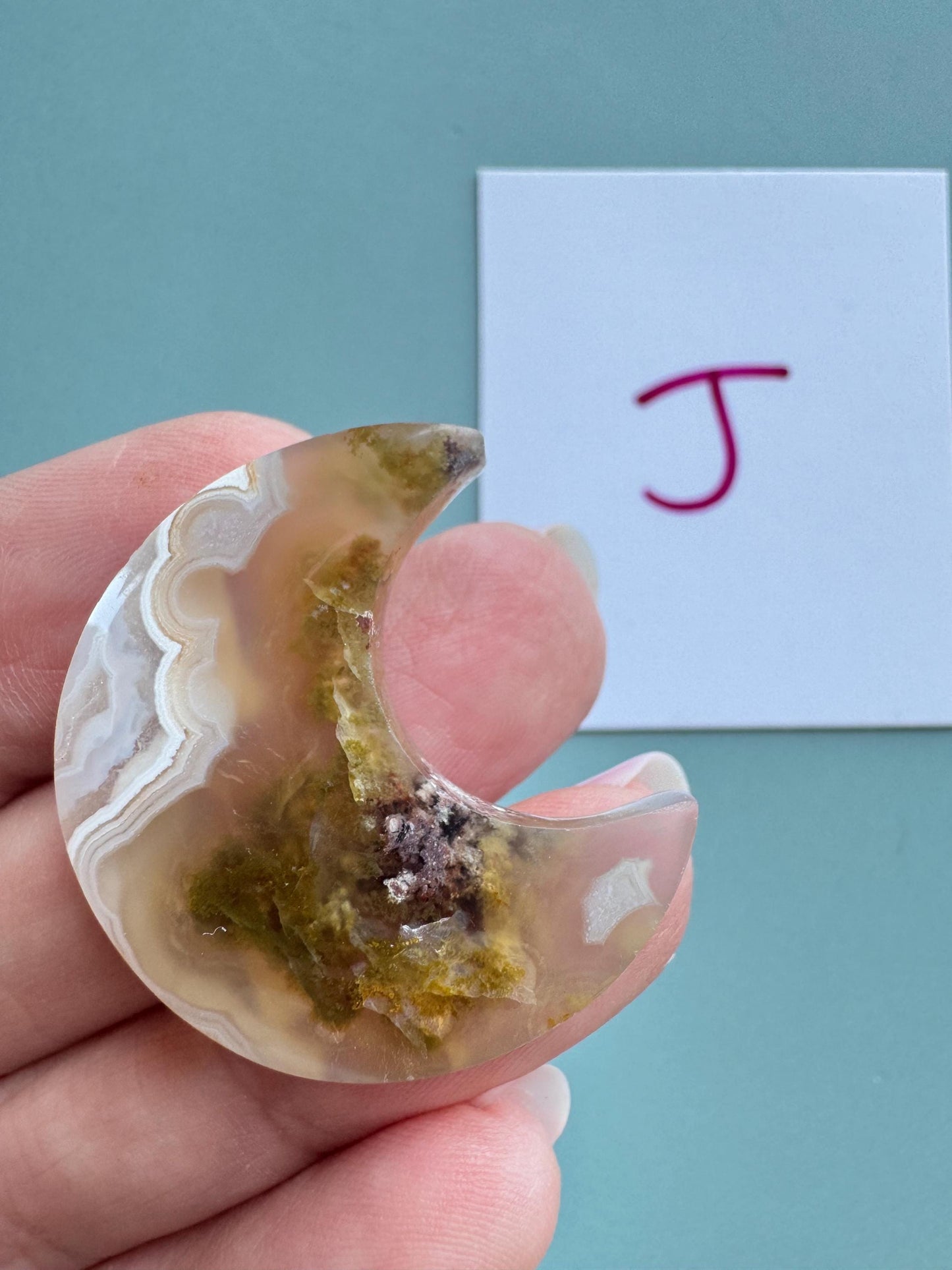 Scenic Moss Agate Moon Cabochons - YOU CHOOSE - Material from Indonesia - Set 2
