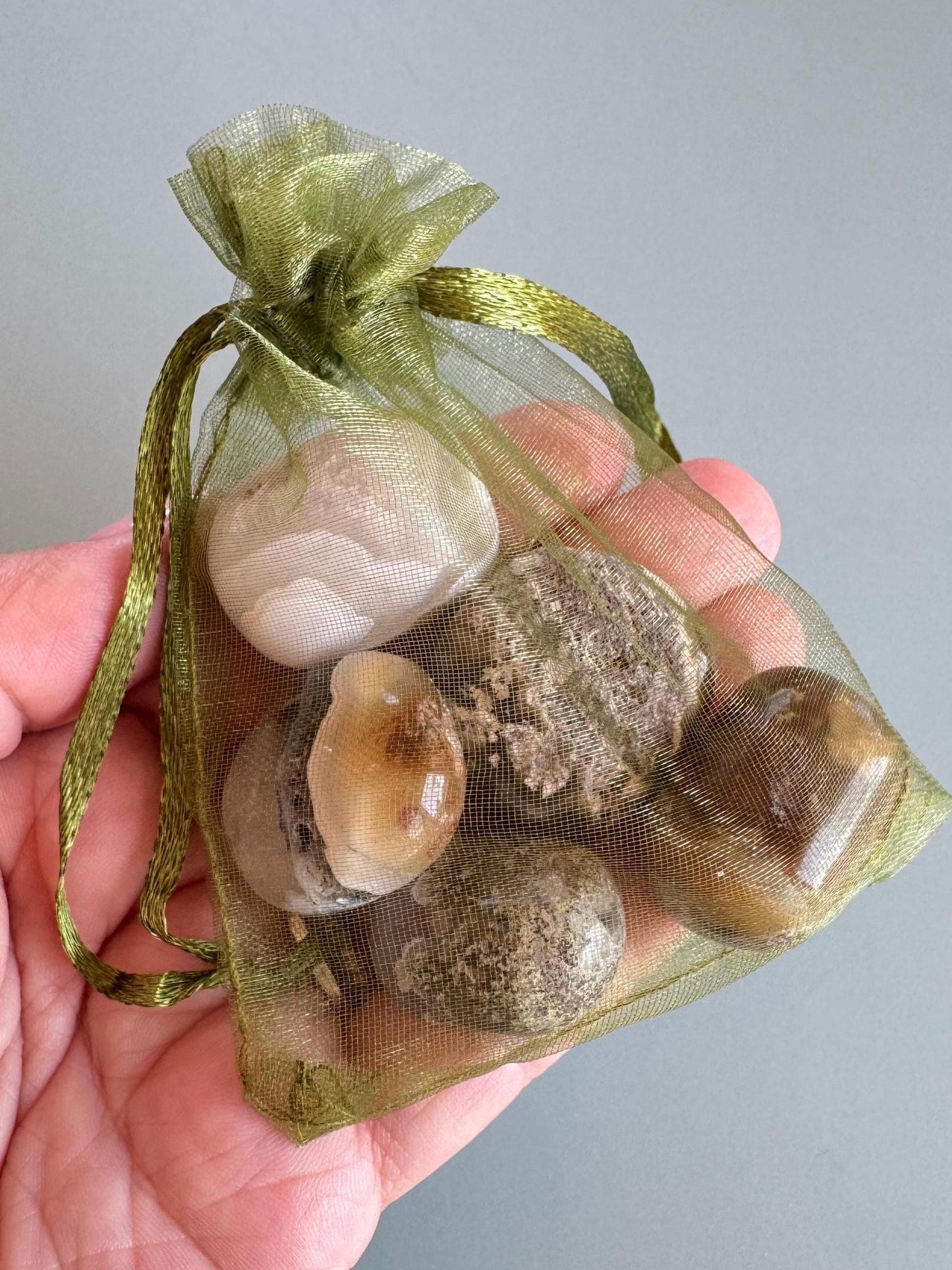 Scenic Moss Agate Tumbles Bundle - Material from Indonesia
