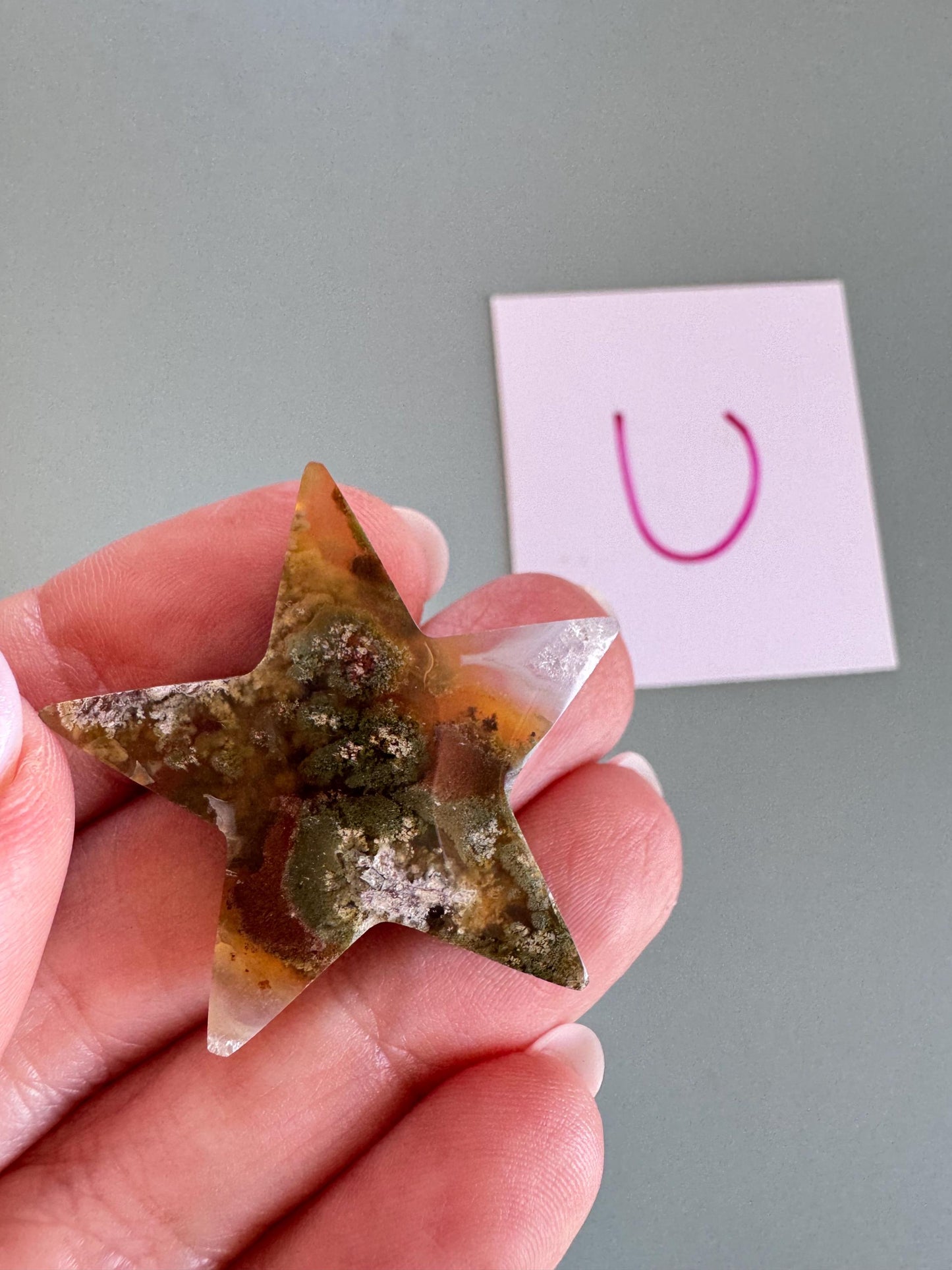 Scenic Moss Agate Star Cabochons - YOU CHOOSE - Material from Indonesia