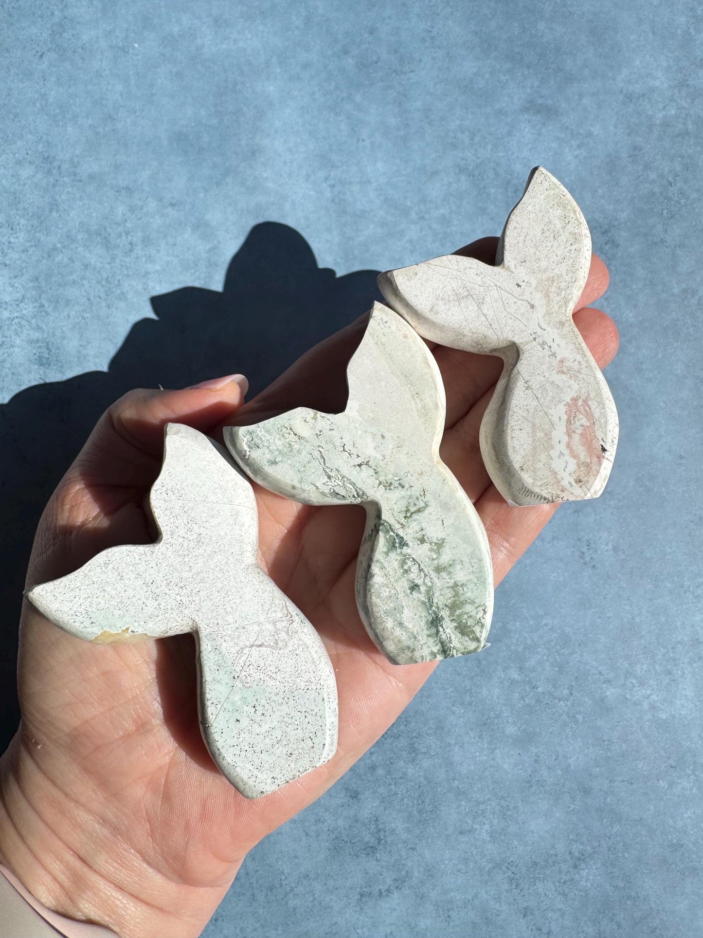 Pastel Unicorn Jasper Mermaid Tail Carvings (Small)- from India - YOU CHOOSE