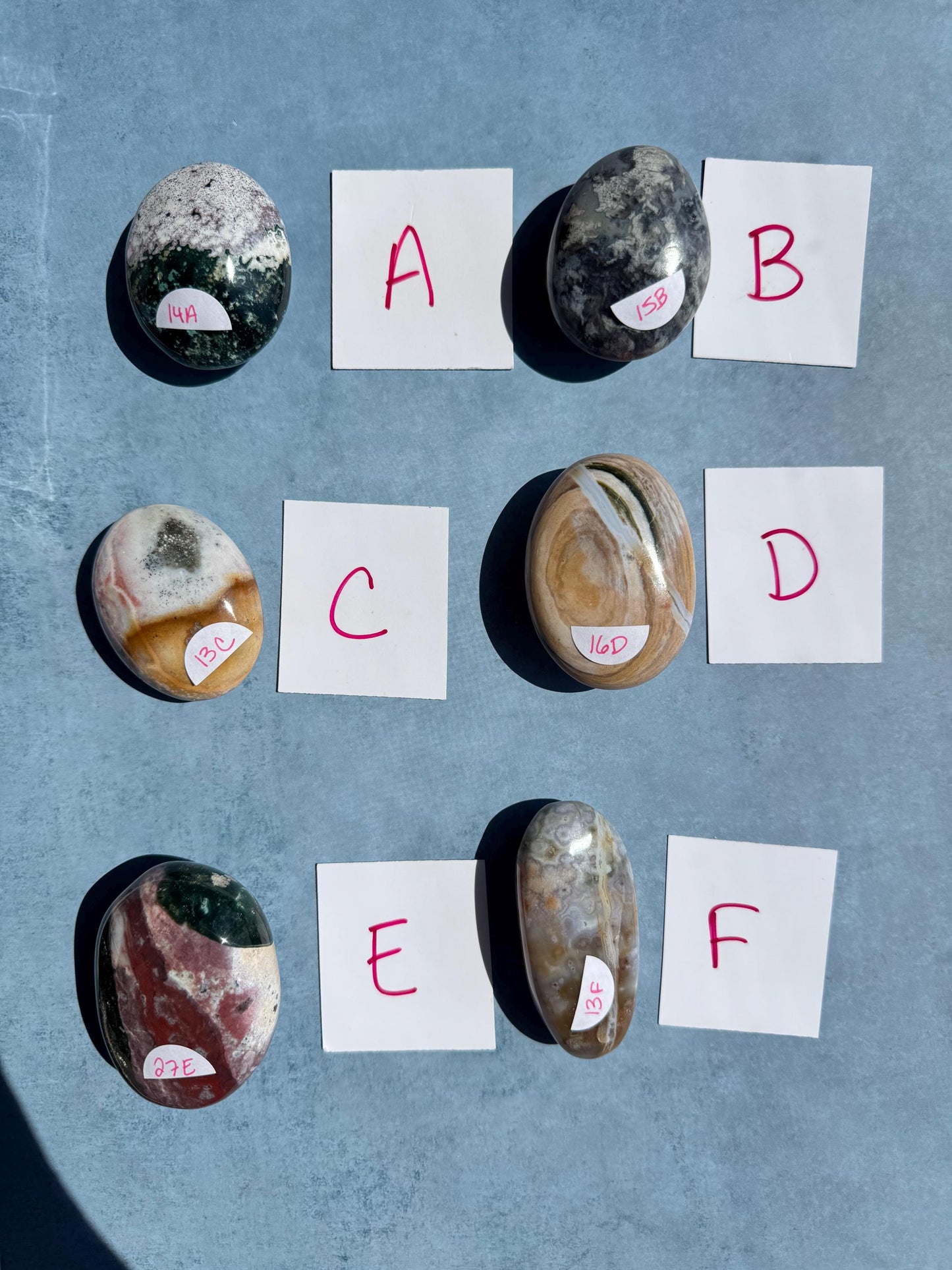 Sea Jasper Palm Stones from Madagascar - YOU CHOOSE