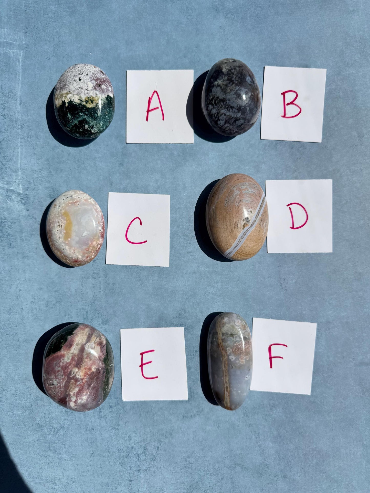 Sea Jasper Palm Stones from Madagascar - Set 1