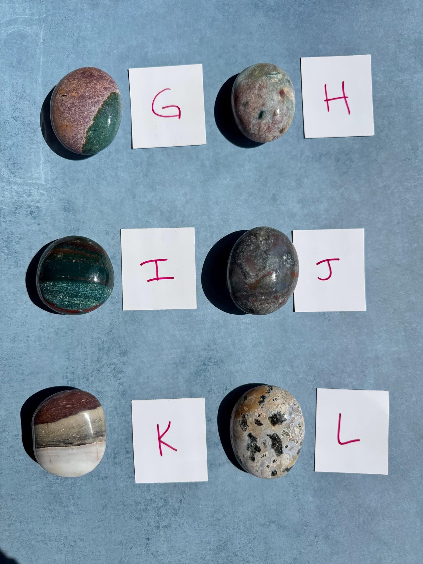 Sea Jasper Palm Stones from Madagascar - YOU CHOOSE