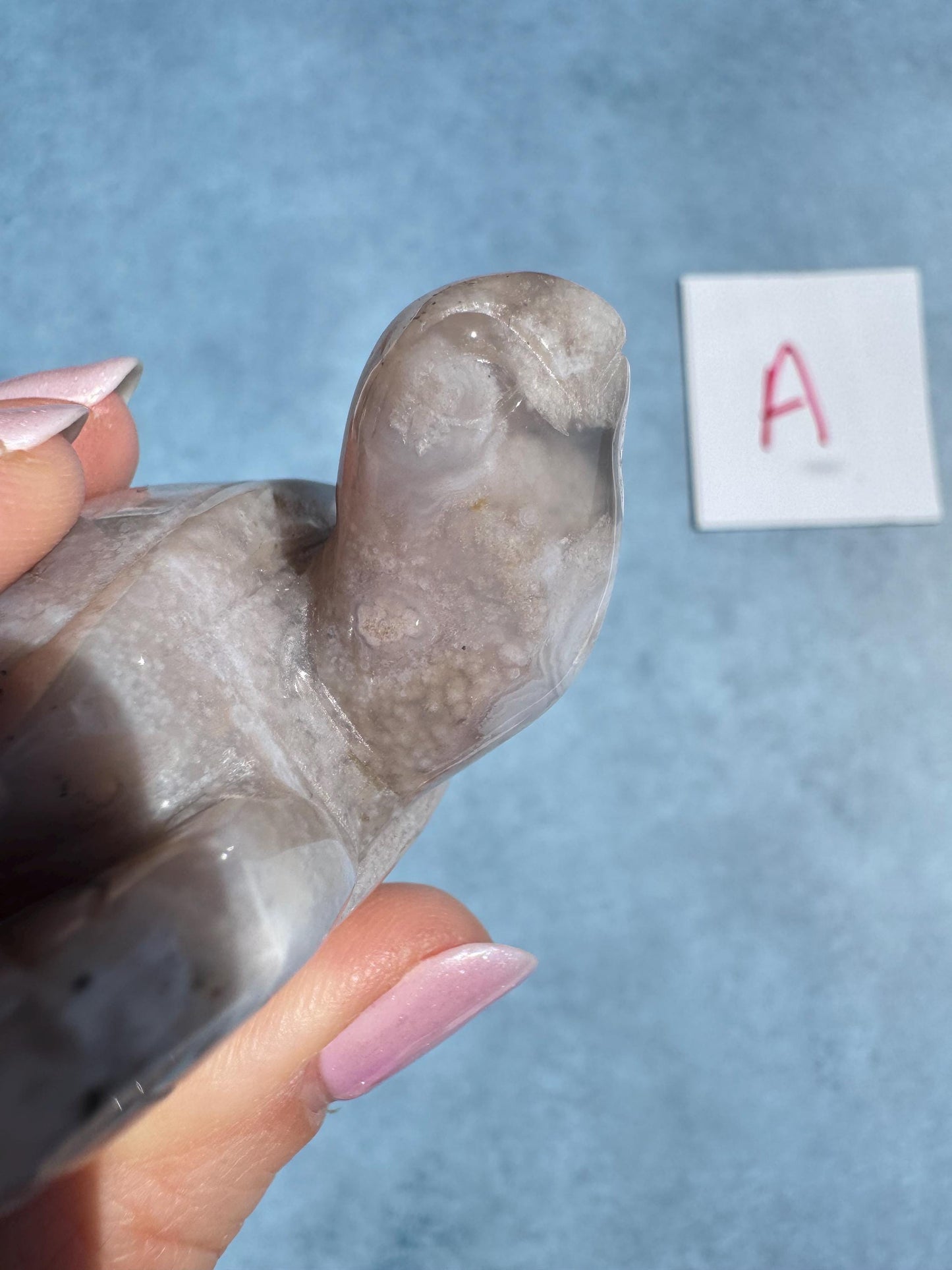 Flower Agate Sea Turtle Carvings - YOU CHOOSE