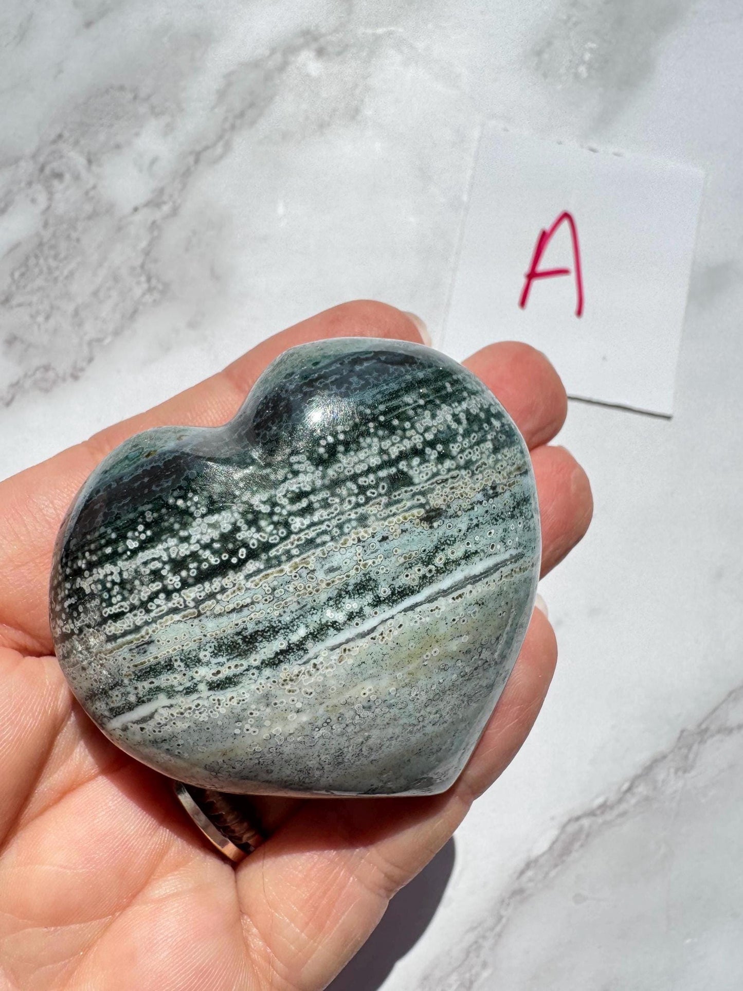 Sea Jasper Heart Carvings - YOU CHOOSE - From Madagascar
