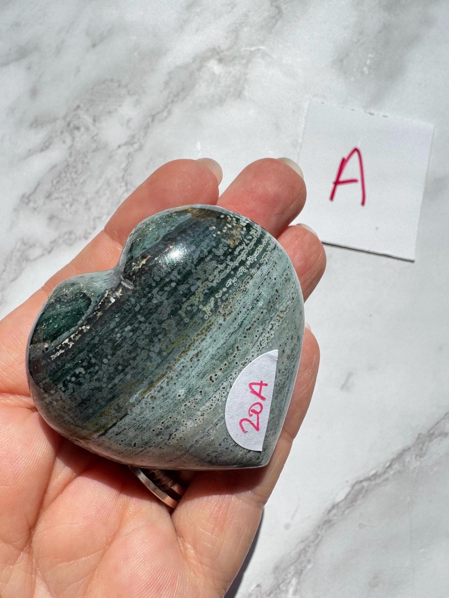 Sea Jasper Heart Carvings - YOU CHOOSE - From Madagascar