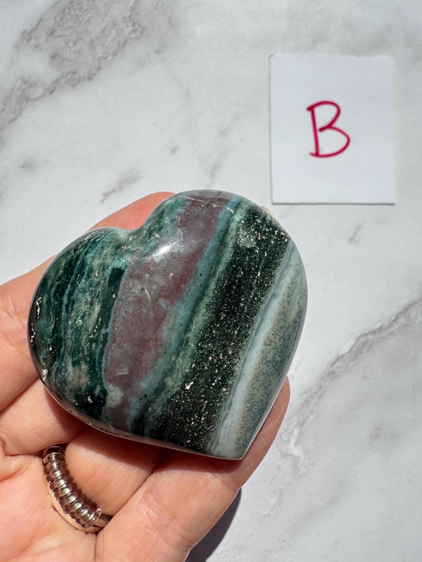 Sea Jasper Heart Carvings - YOU CHOOSE - From Madagascar