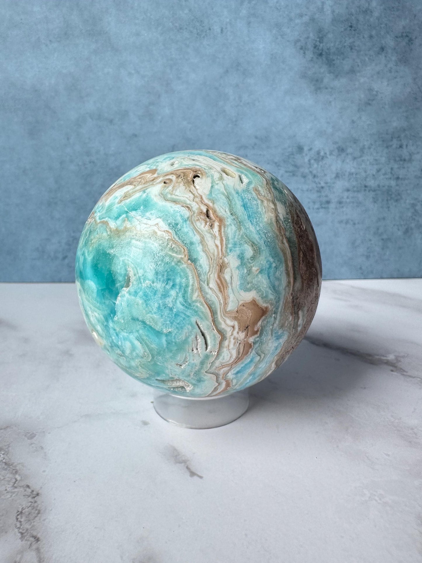 Caribbean Calcite Sphere (2.9") - Crystals for Home Decor