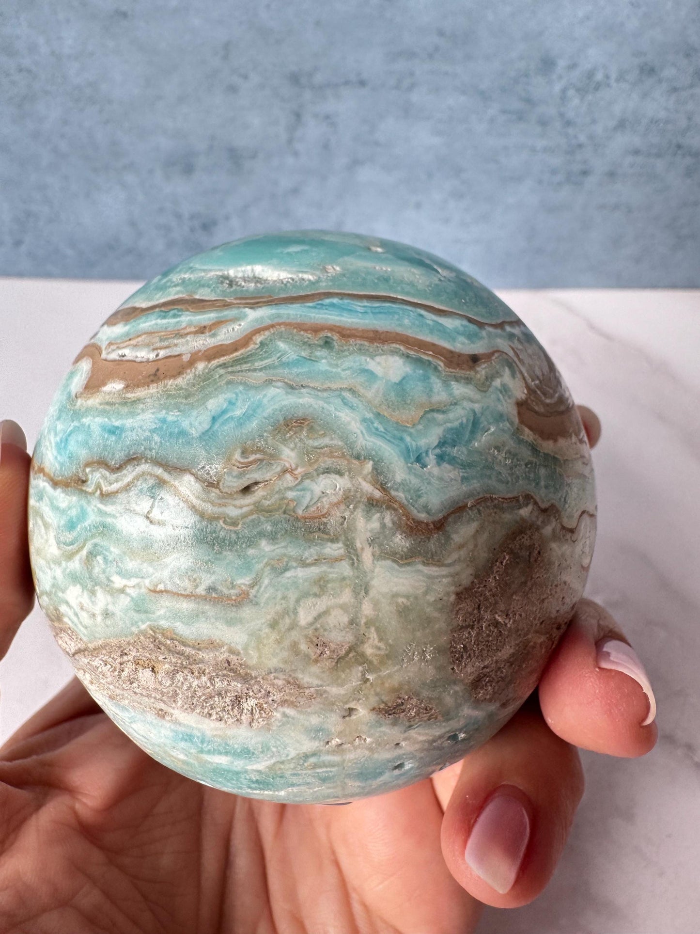 Caribbean Calcite Sphere (2.9") - Crystals for Home Decor