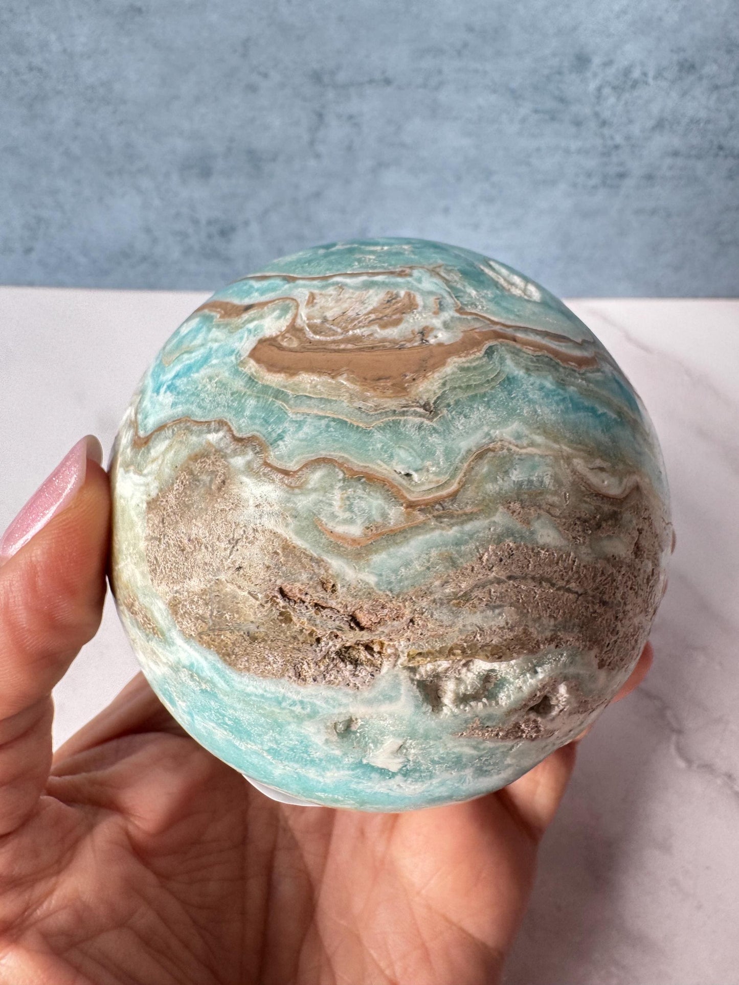 Caribbean Calcite Sphere (2.9") - Crystals for Home Decor