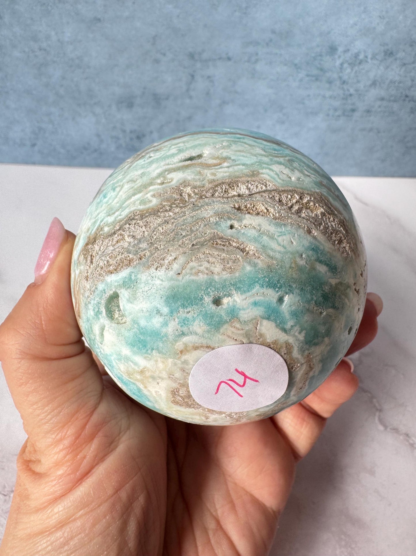 Caribbean Calcite Sphere (2.9") - Crystals for Home Decor