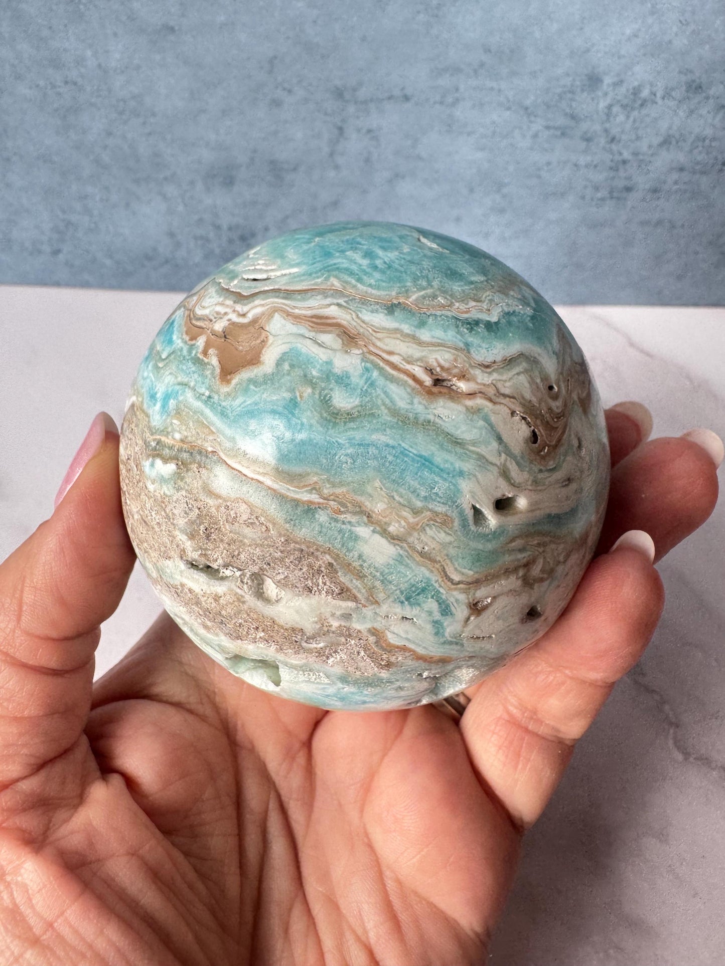 Caribbean Calcite Sphere (2.9") - Crystals for Home Decor
