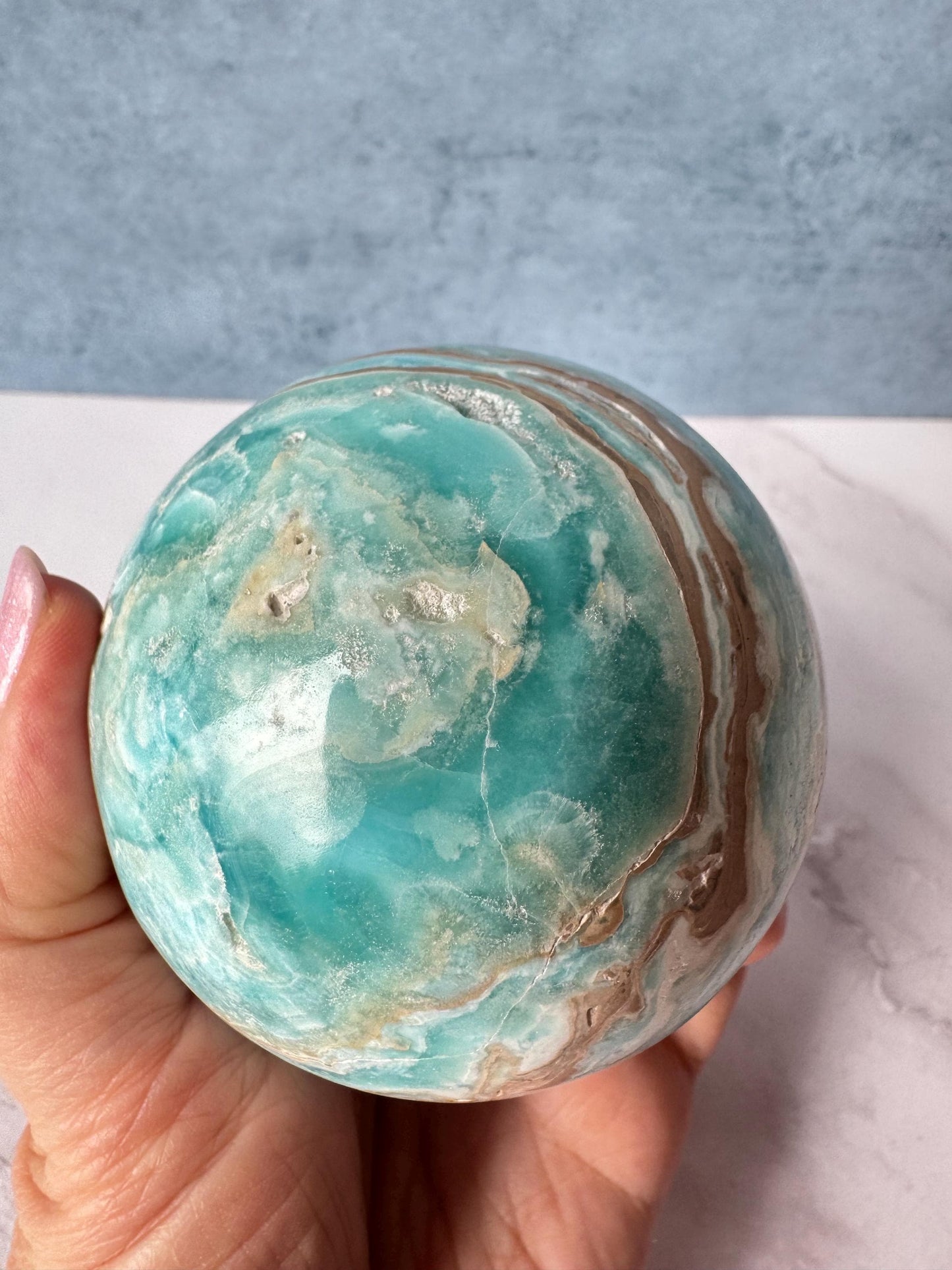 Caribbean Calcite Sphere (2.9") - Crystals for Home Decor