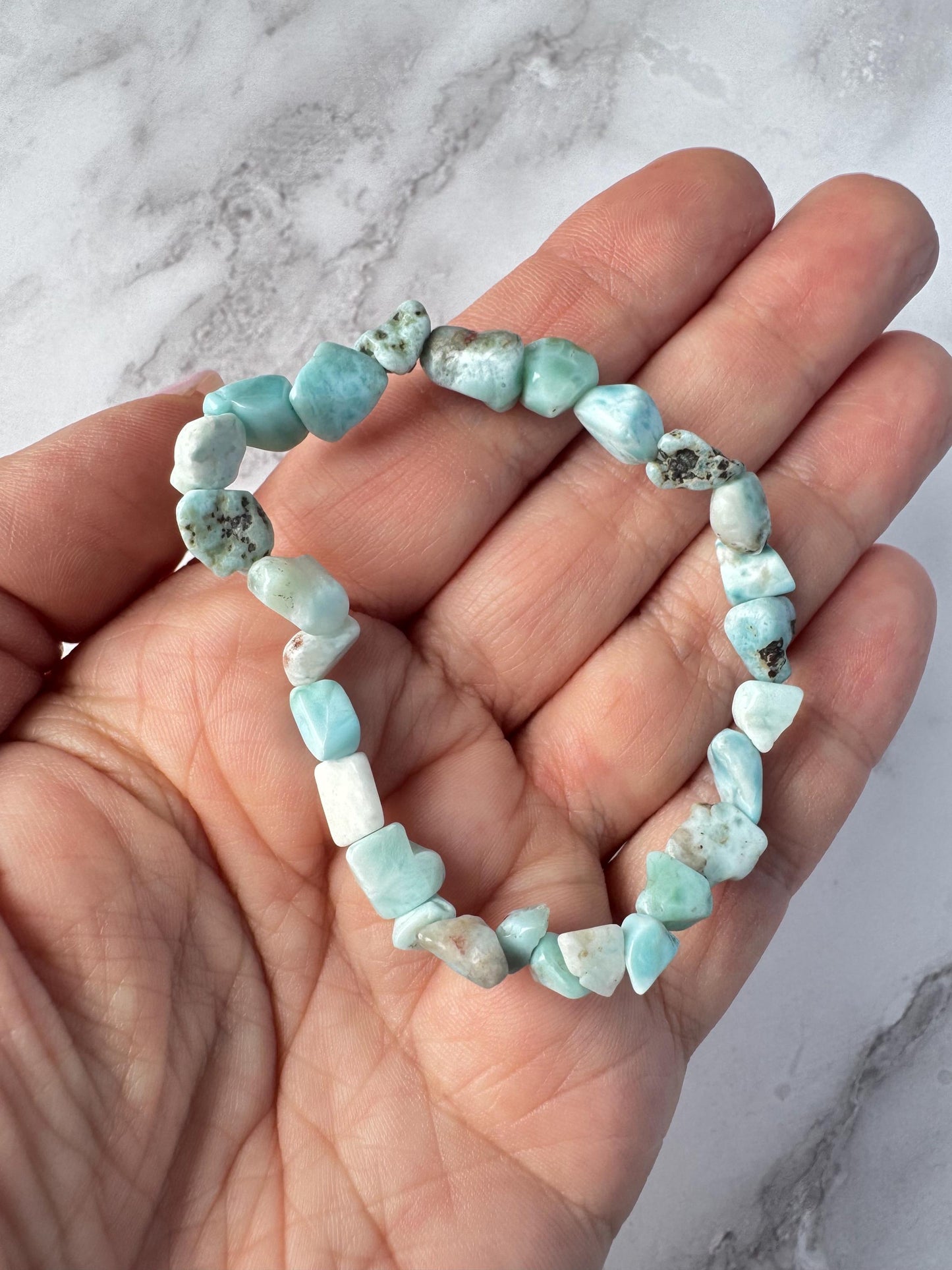 Larimar Chip Bracelets - 6.25" length