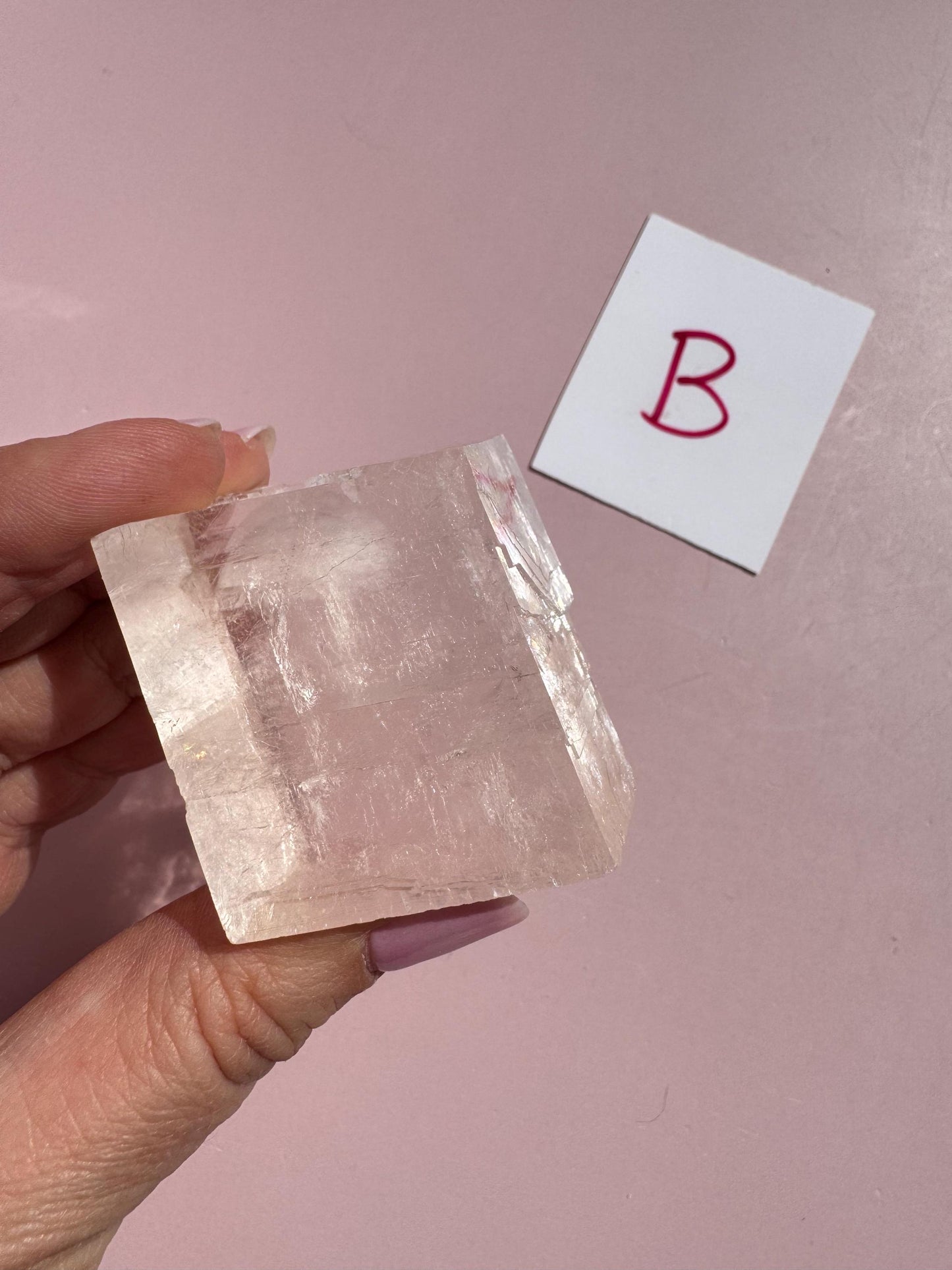 Pink Optical Calcite from Mexico - Nice Clarity