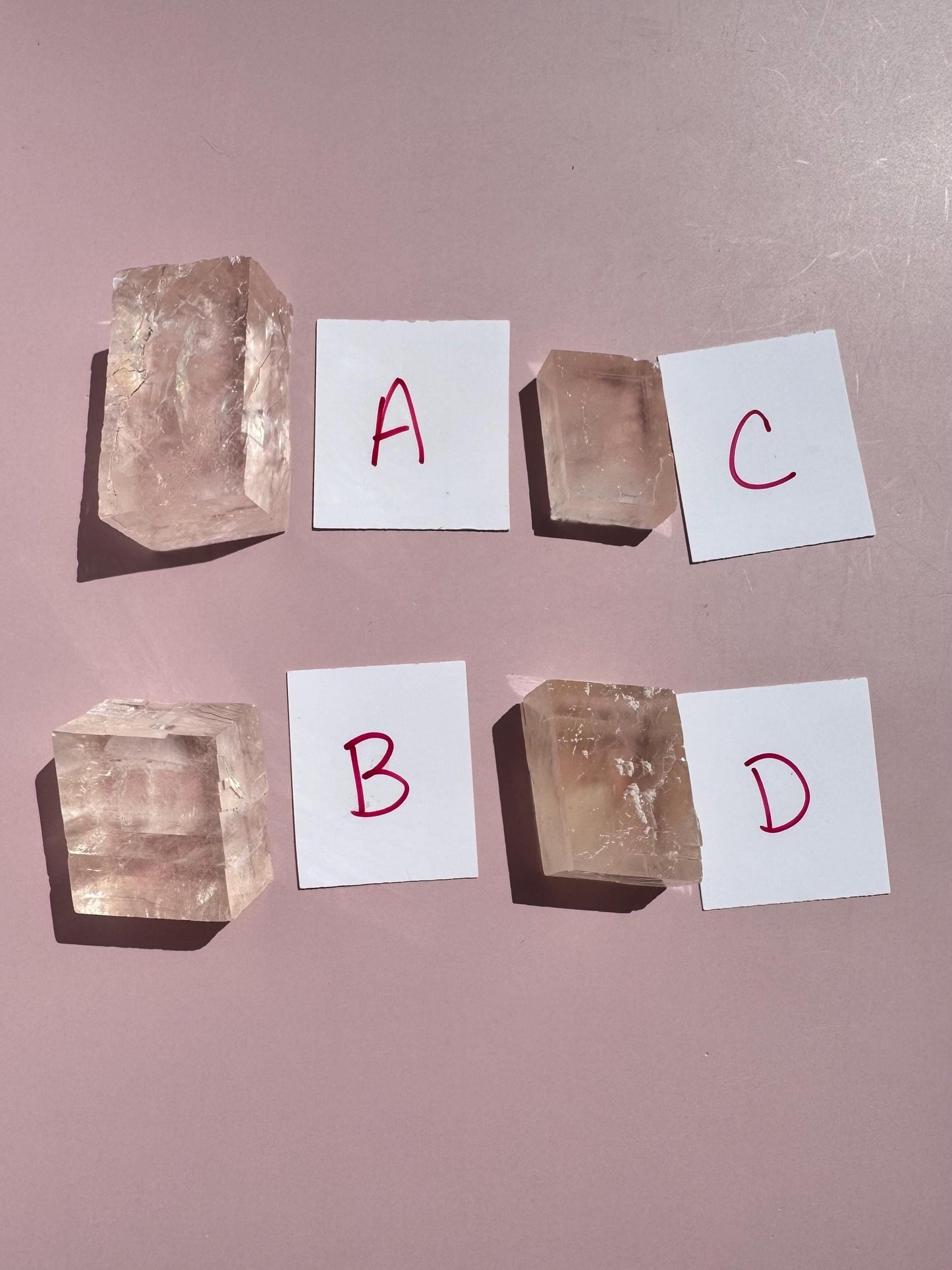Pink Optical Calcite from Mexico - Nice Clarity