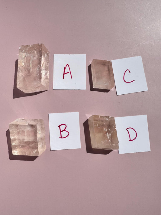 Pink Optical Calcite from Mexico - Nice Clarity