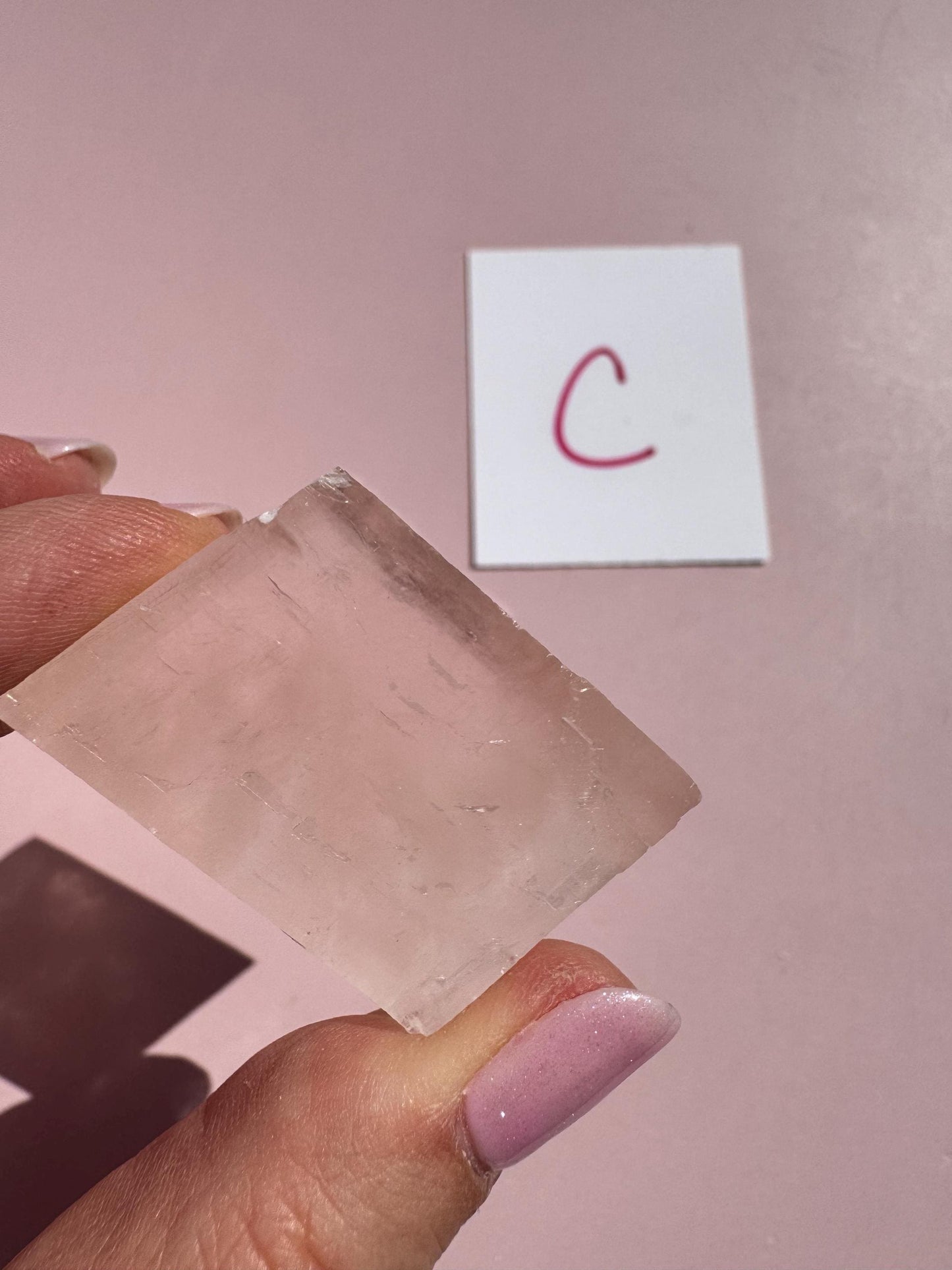 Pink Optical Calcite from Mexico - Nice Clarity