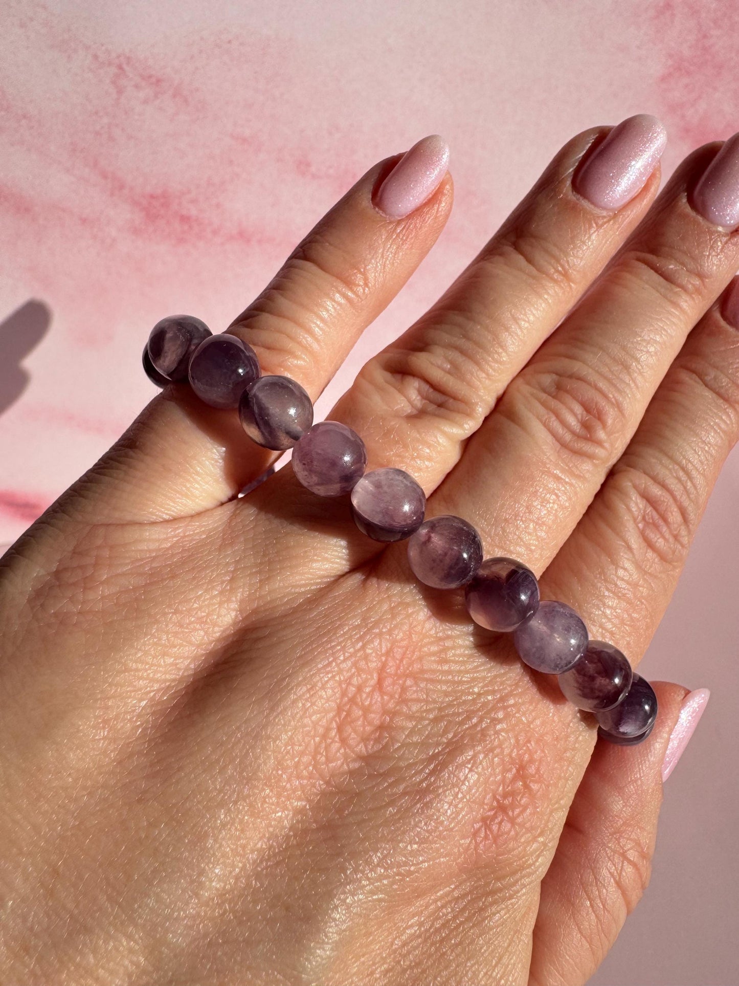 Lepidolite Bracelet - 8mm Beads; 6.75" Diameter