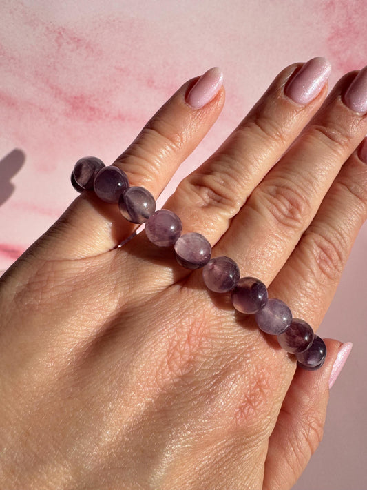 Lepidolite Bracelet - 8mm Beads; 6.75" Diameter