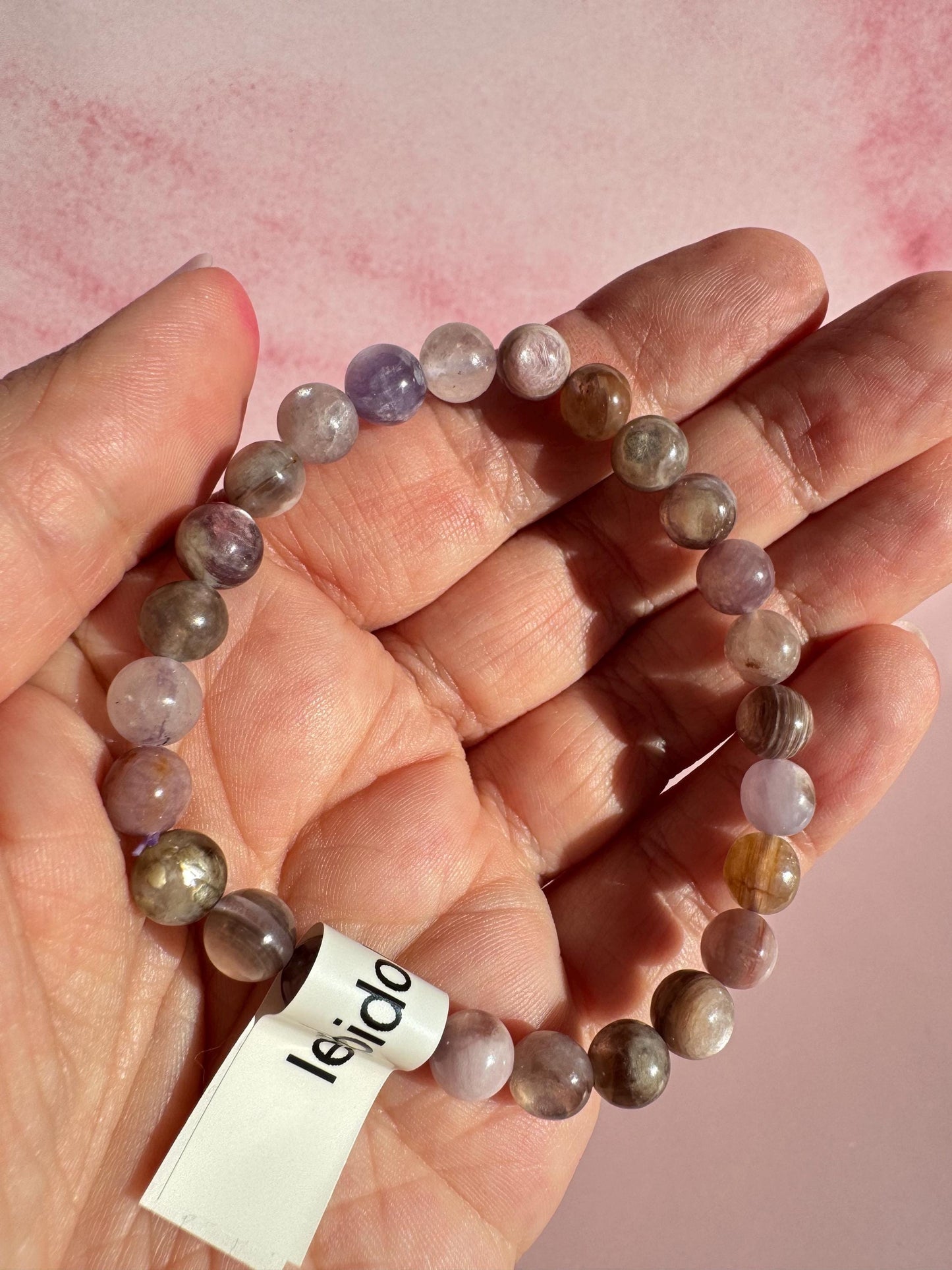 Lepidolite Bracelet - 7mm Beads; 6.25" Diameter