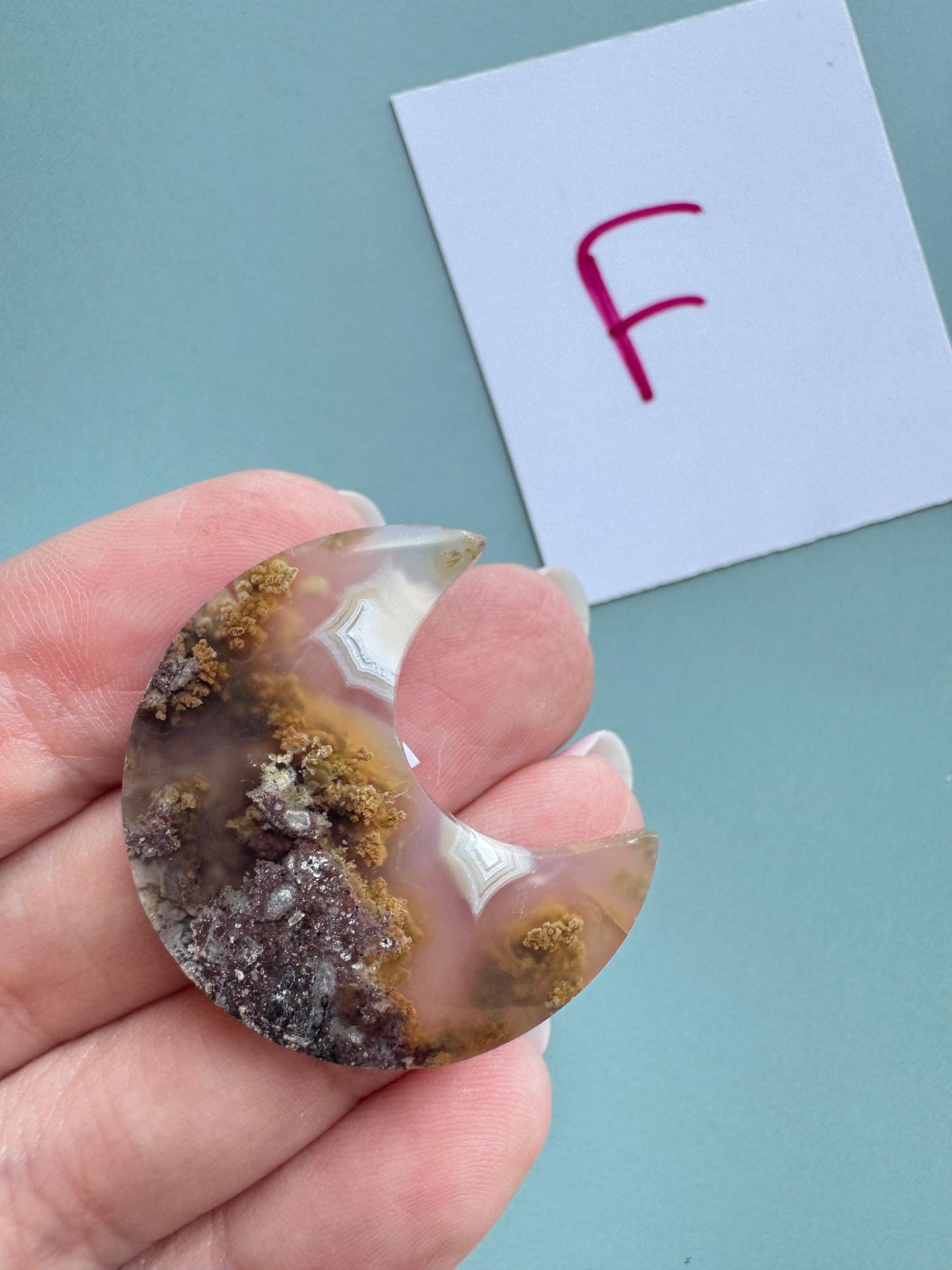 Scenic Moss Agate Moon Cabochons - YOU CHOOSE - Material from Indonesia