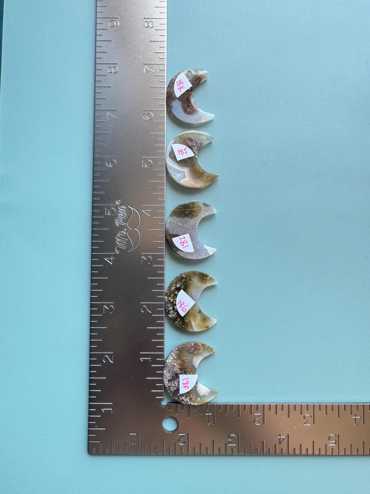 Scenic Moss Agate Moon Cabochons - YOU CHOOSE - Material from Indonesia