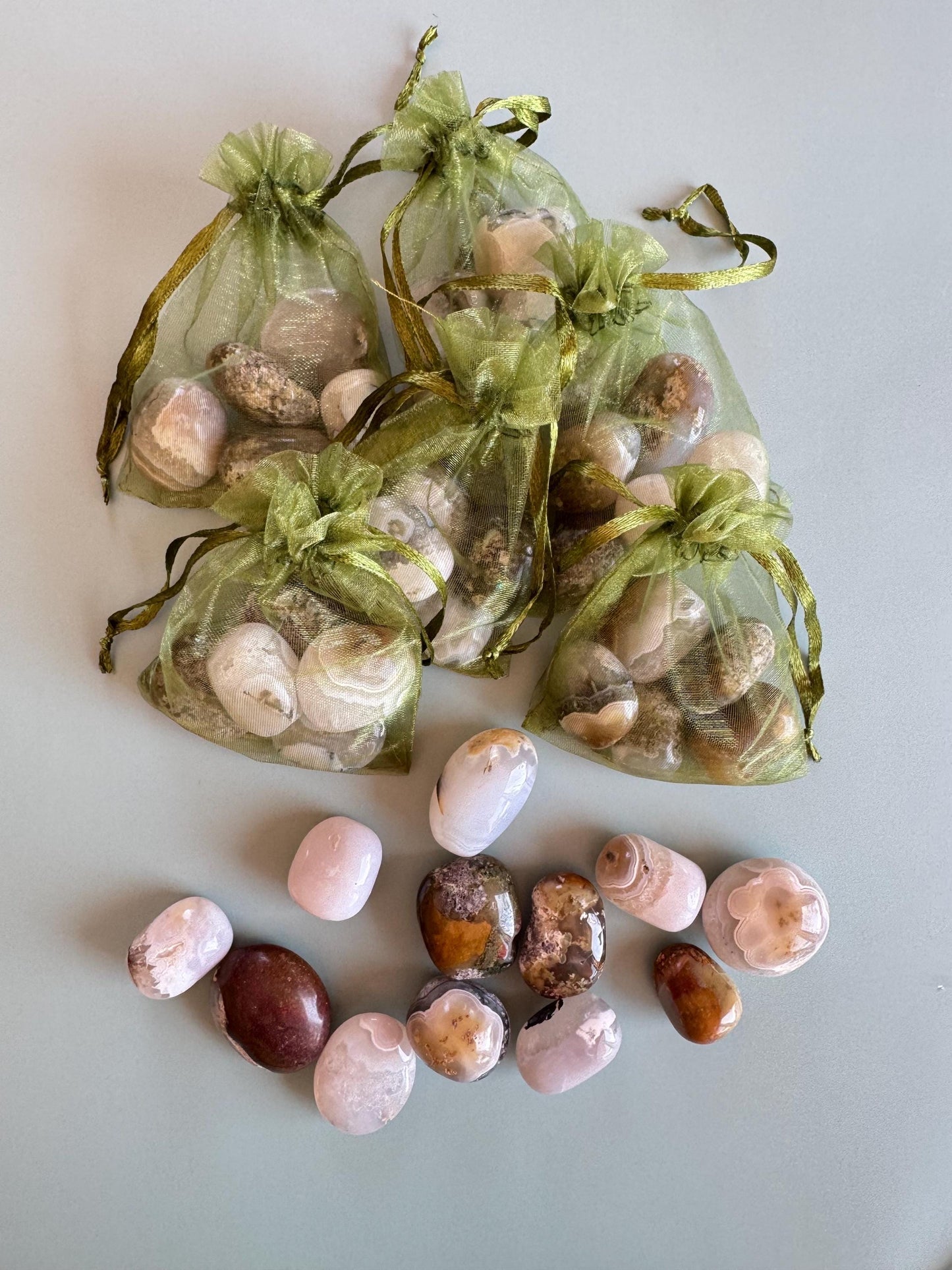 Scenic Moss Agate Tumbles Bundle - Material from Indonesia