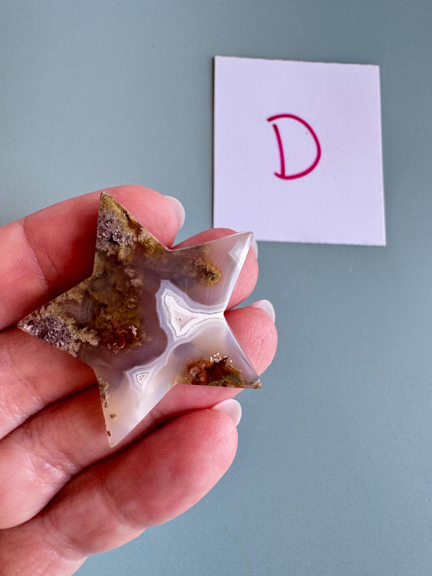 Scenic Moss Agate Star Cabochons - YOU CHOOSE - Material from Indonesia - Set 1