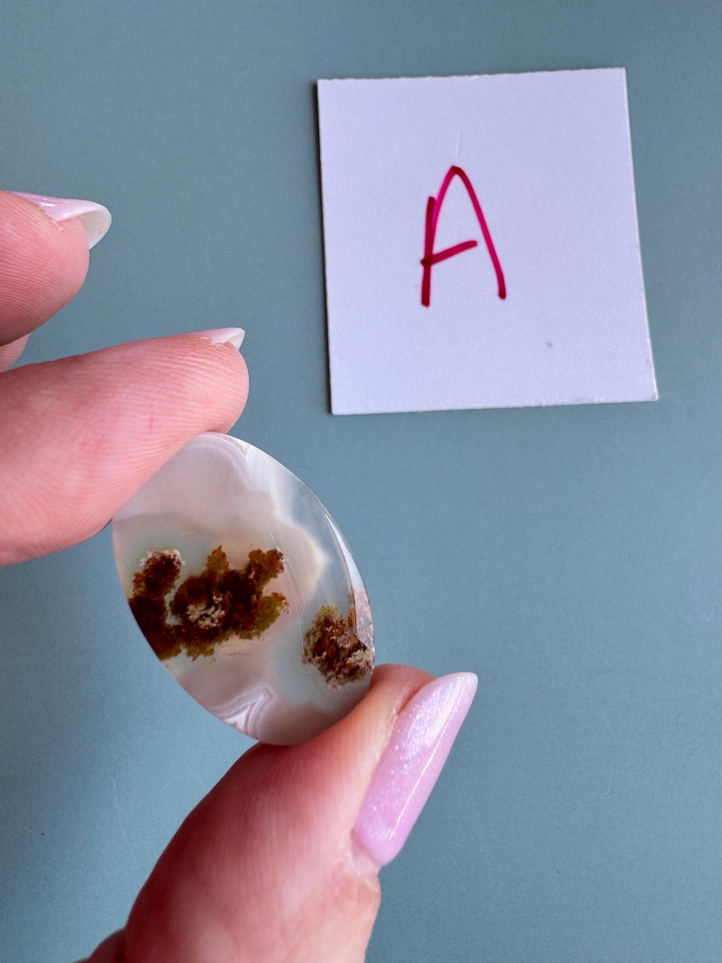 Scenic Moss Agate Oval Cabochons - YOU CHOOSE - Material from Indonesia