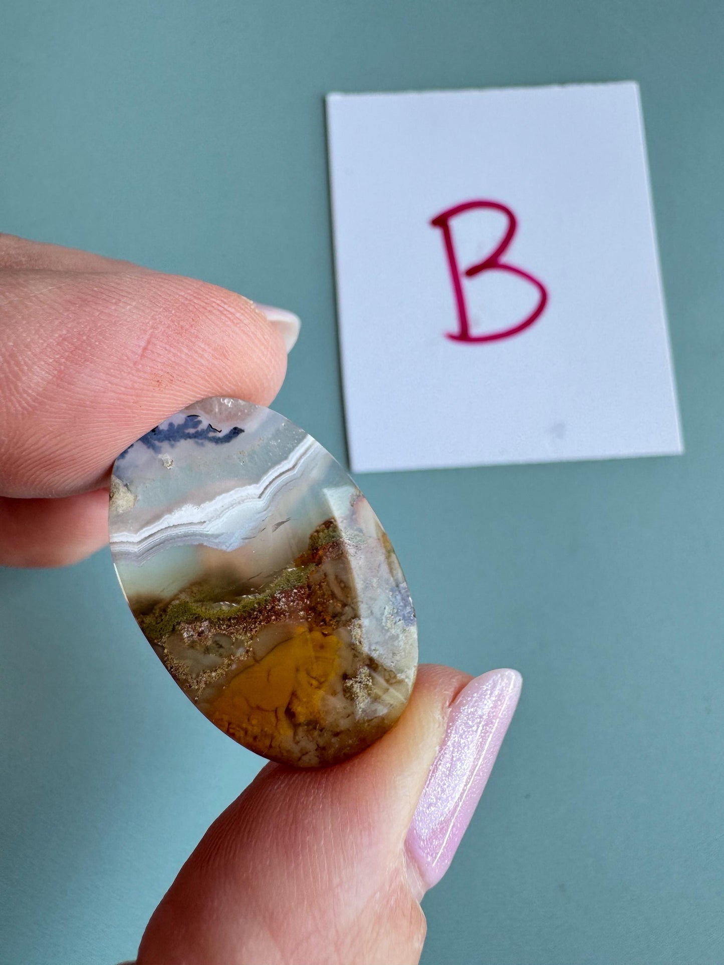 Scenic Moss Agate Oval Cabochons - YOU CHOOSE - Material from Indonesia