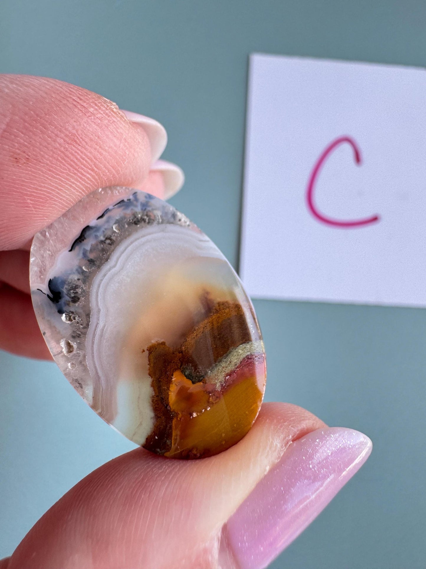 Scenic Moss Agate Oval Cabochons - YOU CHOOSE - Material from Indonesia