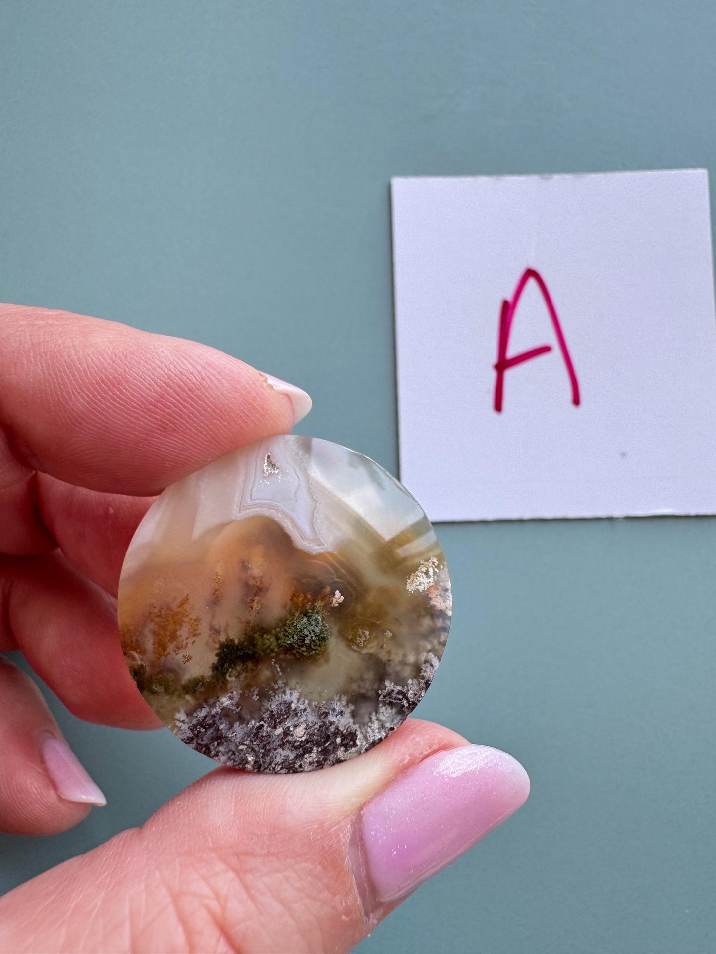 Scenic Moss Agate Cabochons (Various Shapes) - YOU CHOOSE - Material from Indonesia