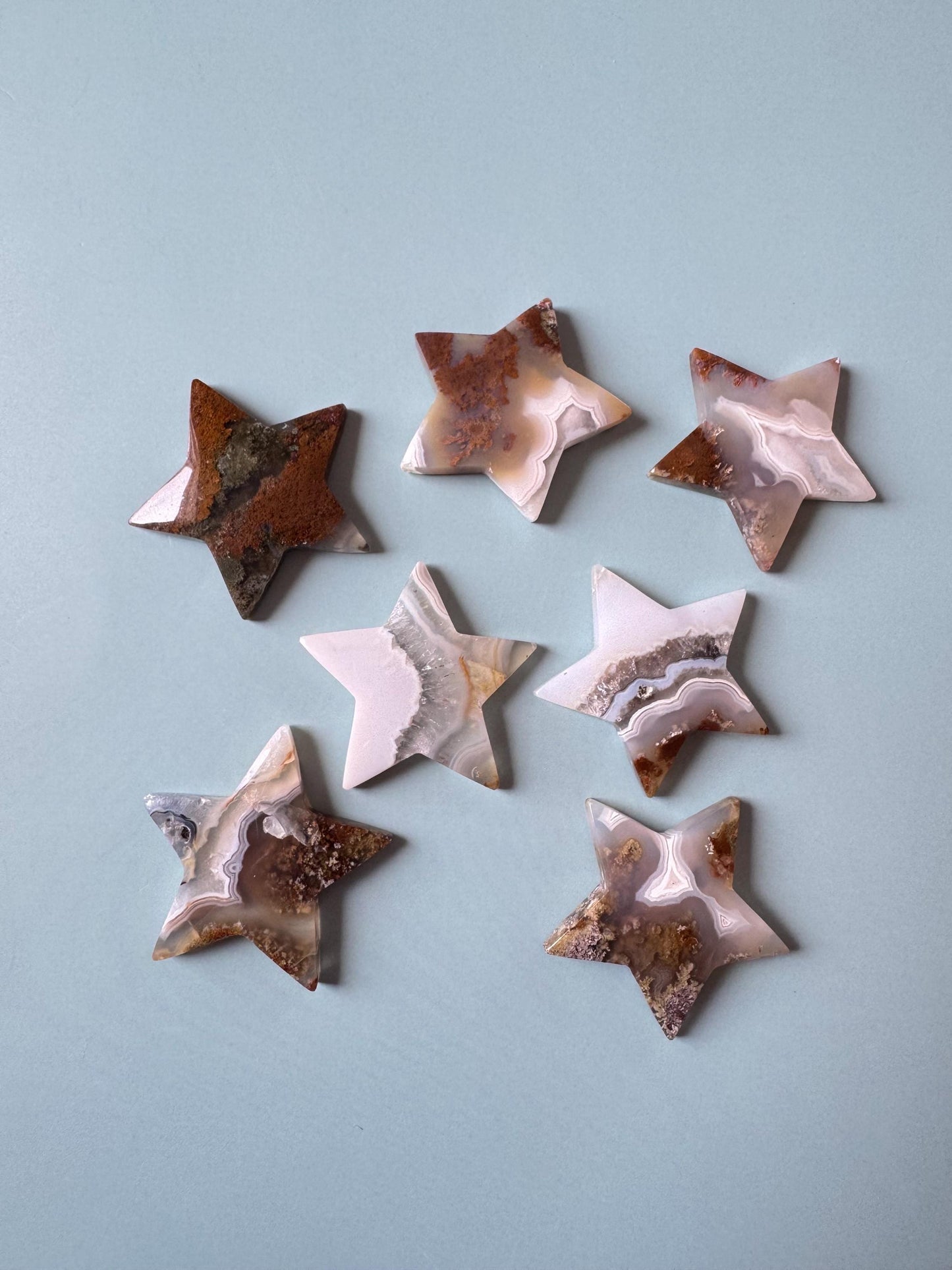 Scenic Moss Agate Star Cabochons - YOU CHOOSE - Material from Indonesia