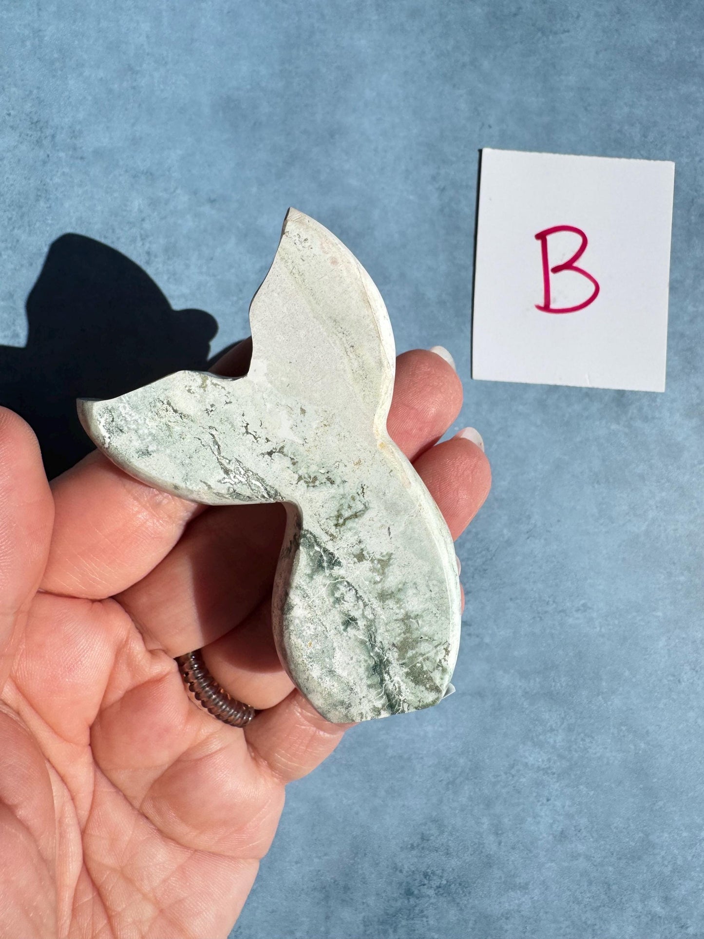Pastel Unicorn Jasper Mermaid Tail Carvings (Small)- from India - YOU CHOOSE