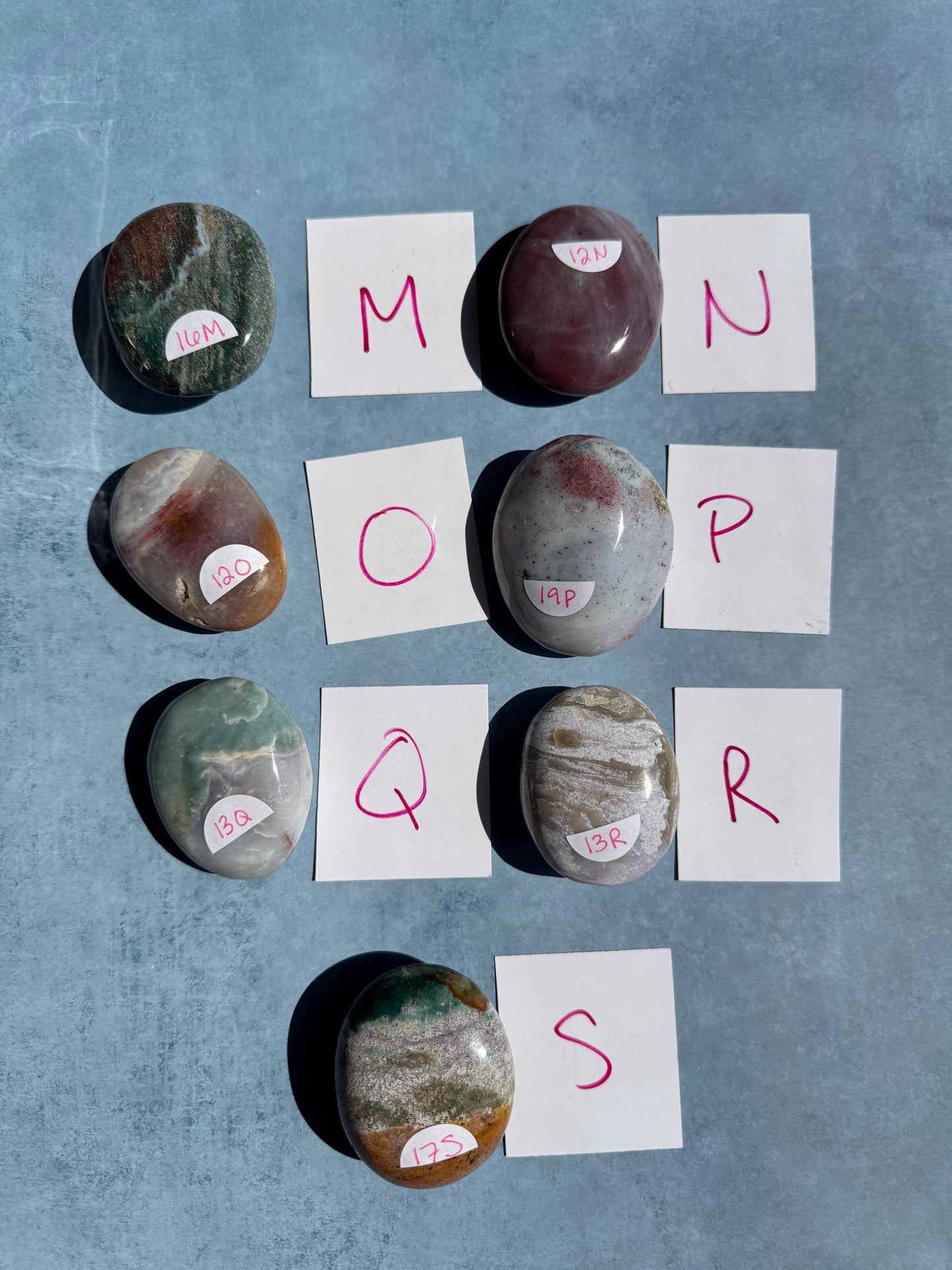 Sea Jasper Palm Stones from Madagascar - YOU CHOOSE